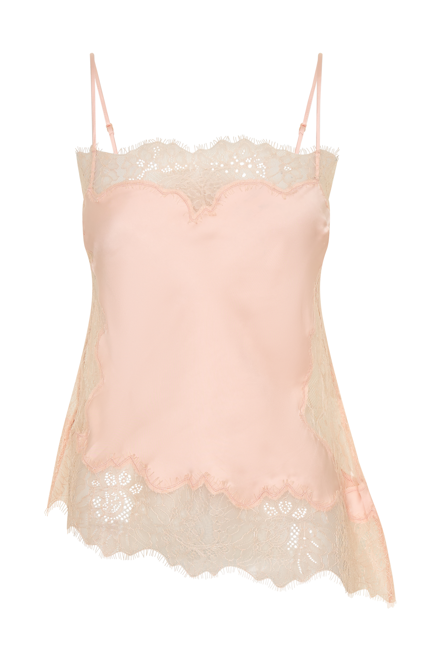 Miriam Satin & Lace Camisole - Peach