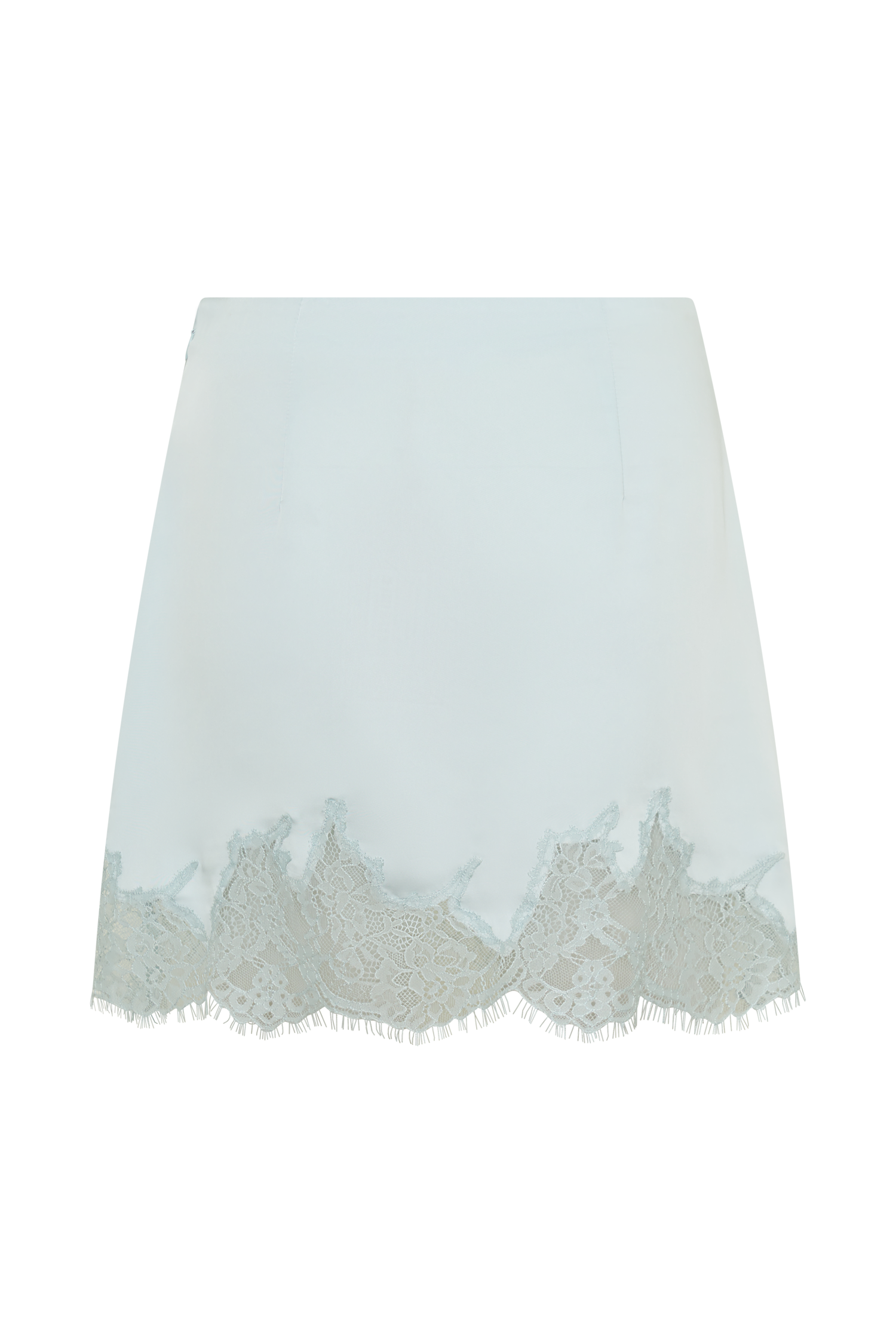 Nina Lace And Satin Mini Skirt - Ice Blue