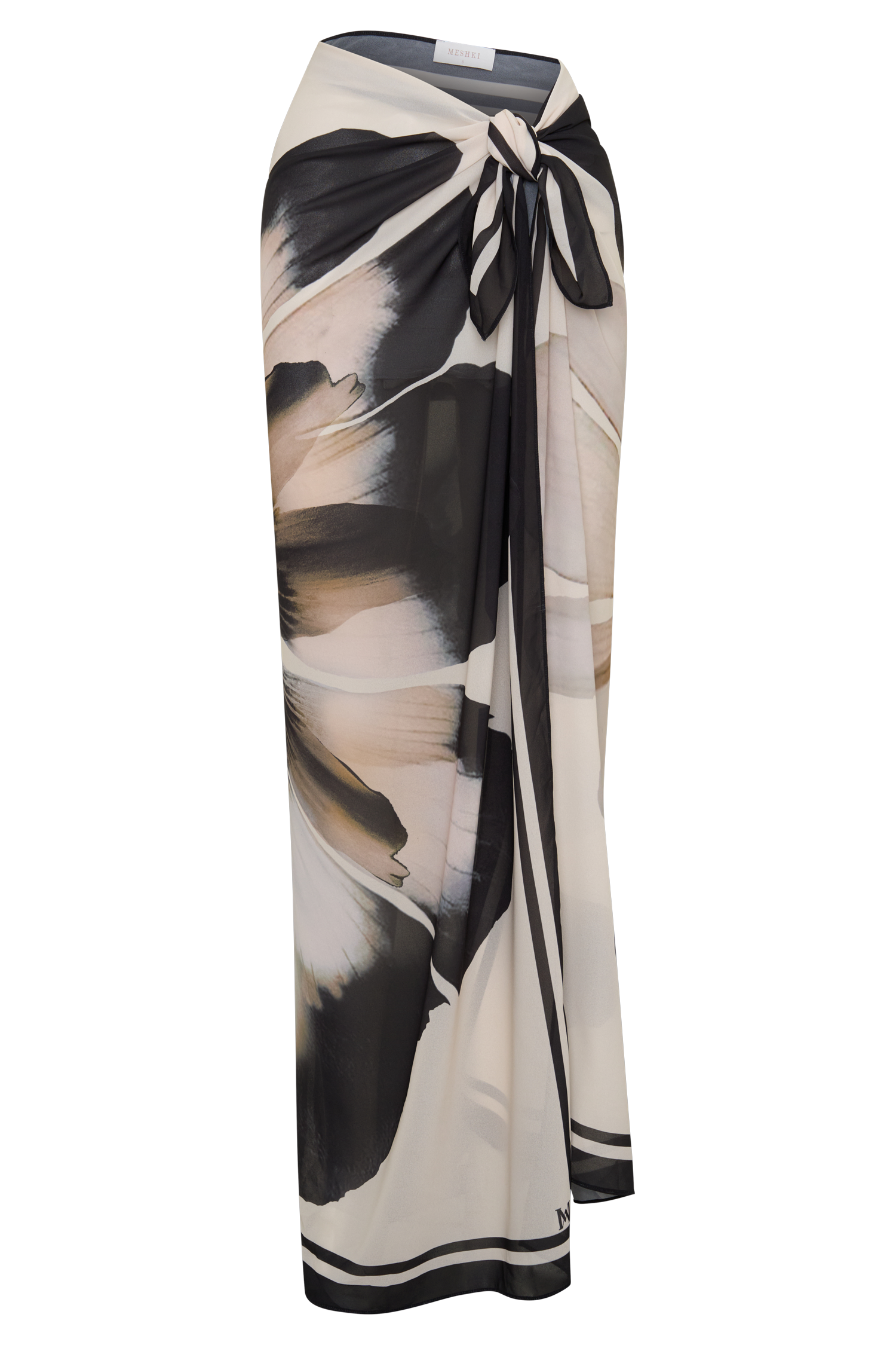 Noa Chiffon Scarf Sarong - Ivory Base Floral Print