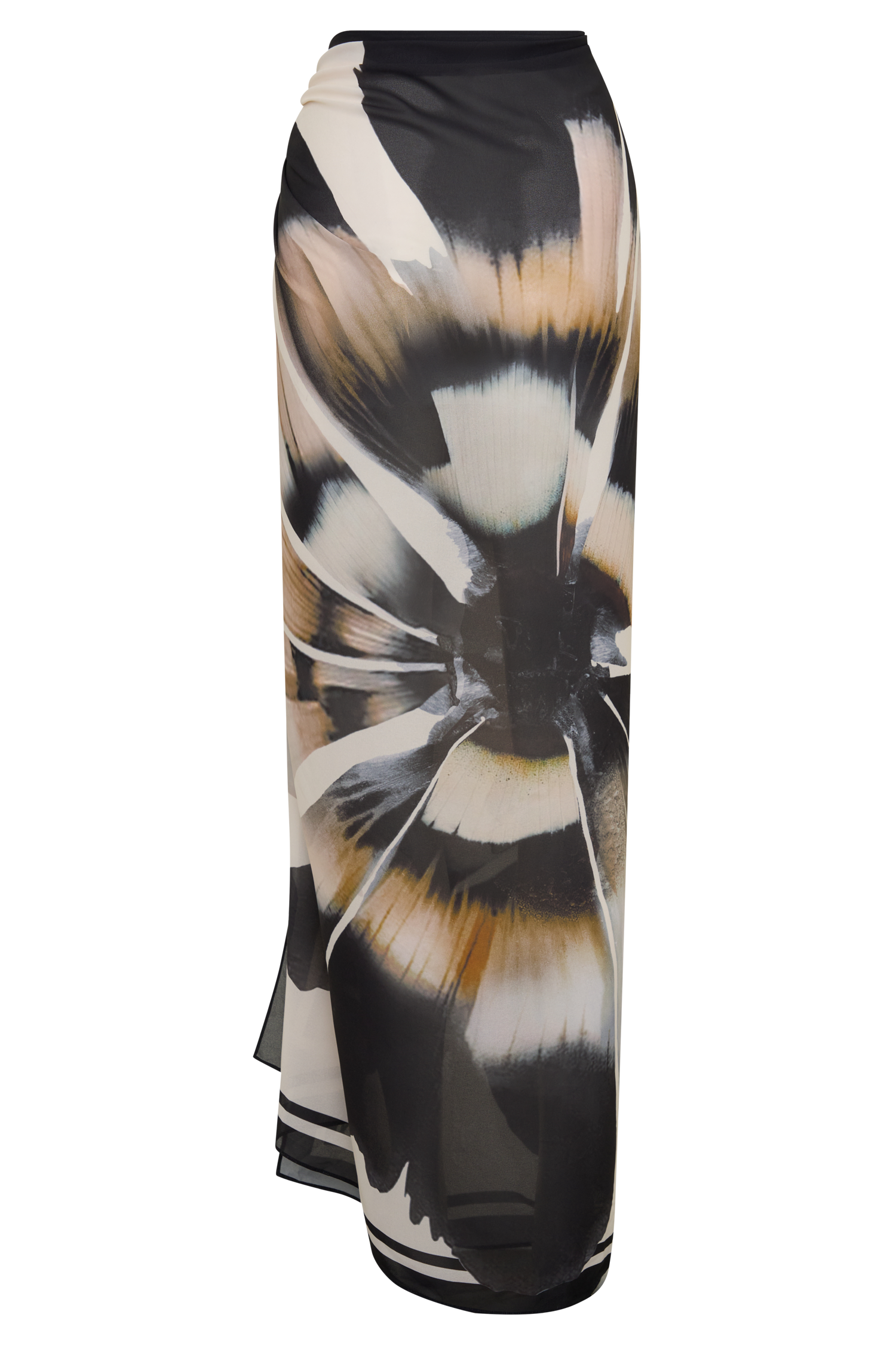 Noa Chiffon Scarf Sarong - Ivory Base Floral Print