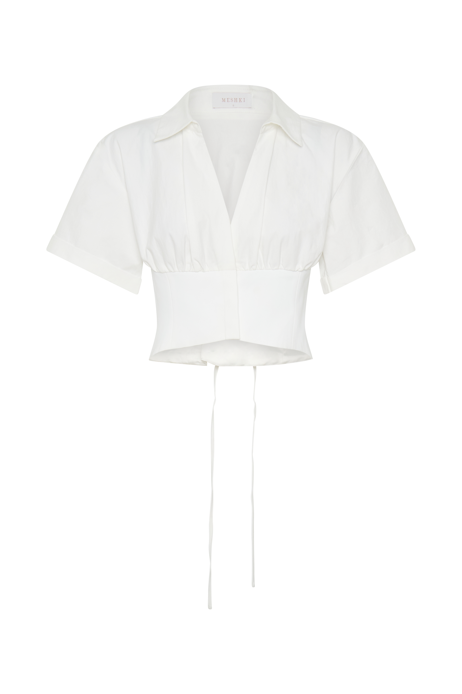 Noelia Tie Back Short Sleeve Shirt - White