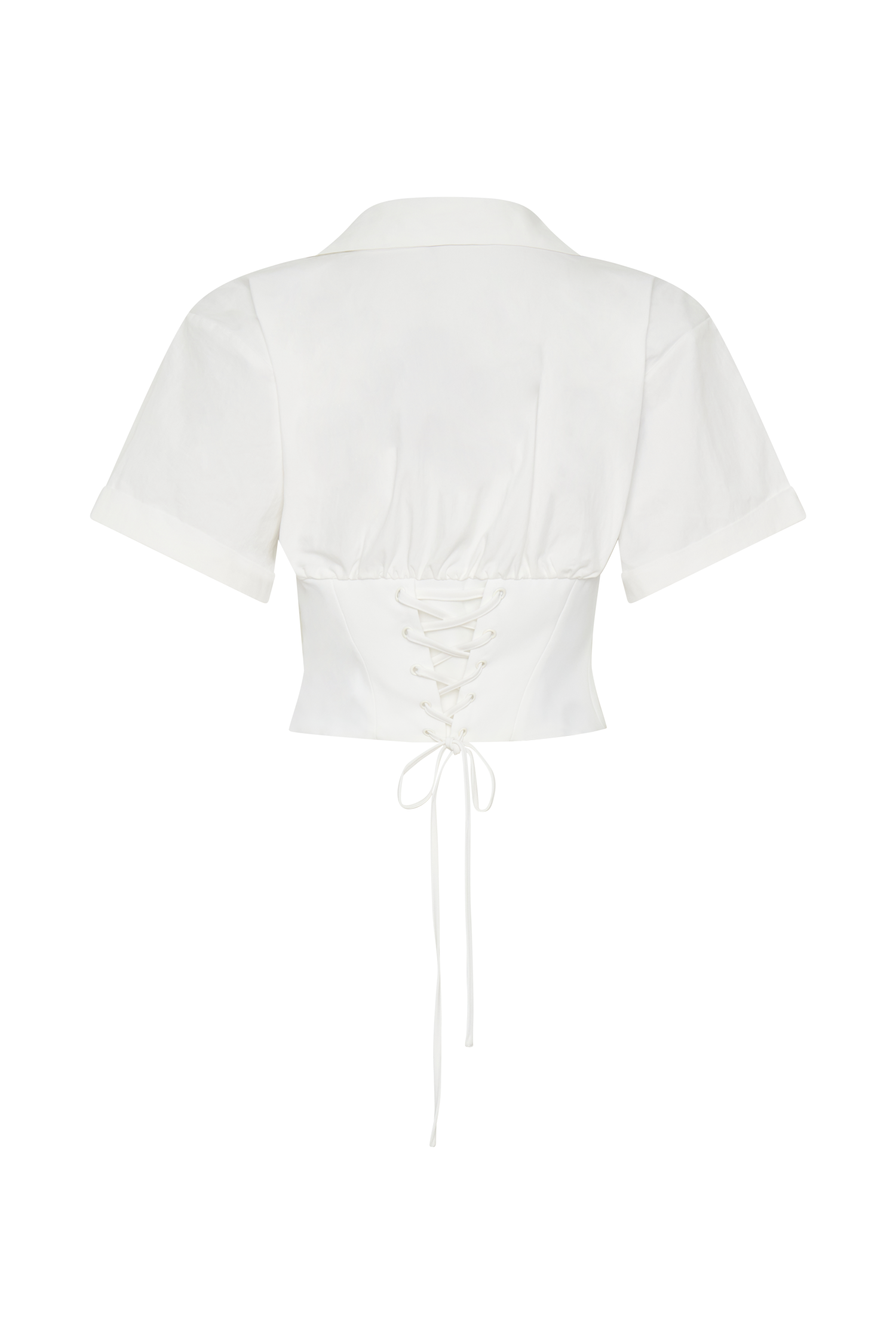 Noelia Tie Back Short Sleeve Shirt - White