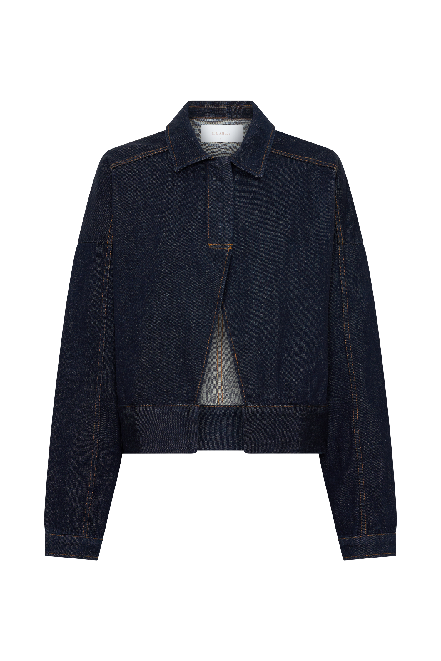 Olandria Oversized Jacket Top - Washed Indigo Blue