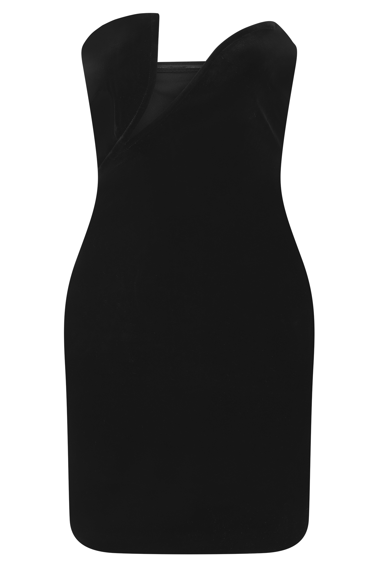Paulina Velvet Strapless Mini Dress - Black