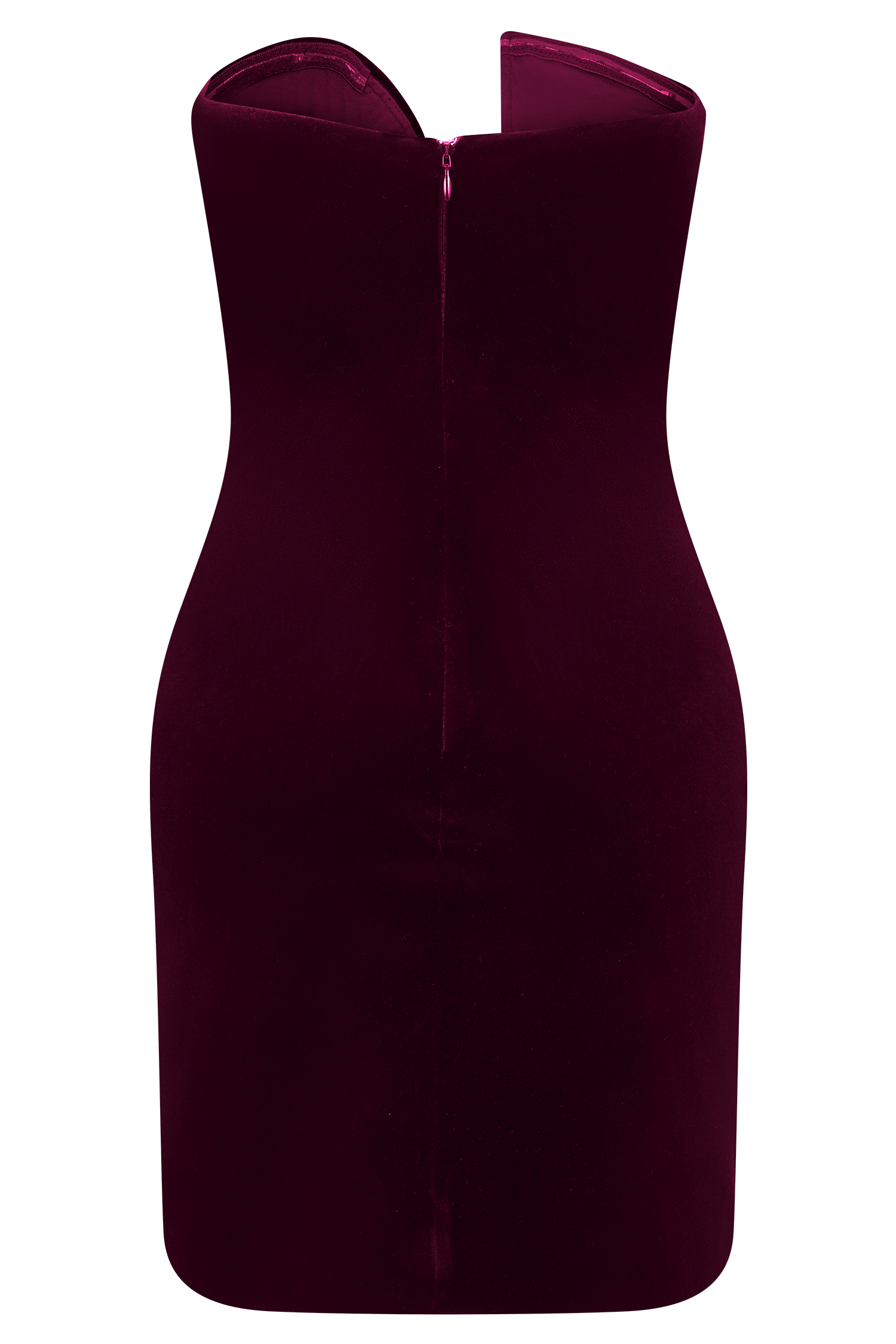 Paulina Velvet Strapless Mini Dress - Wine