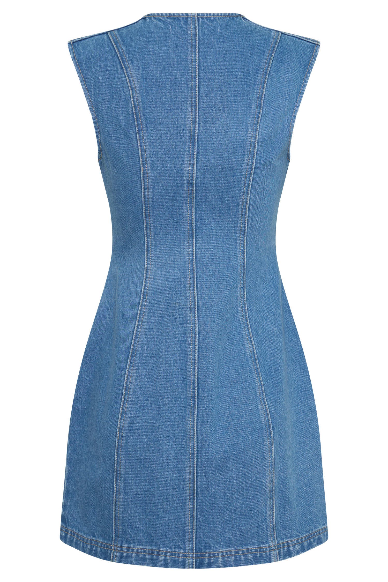 Penn Button Front Denim Mini Dress - Summer Blue