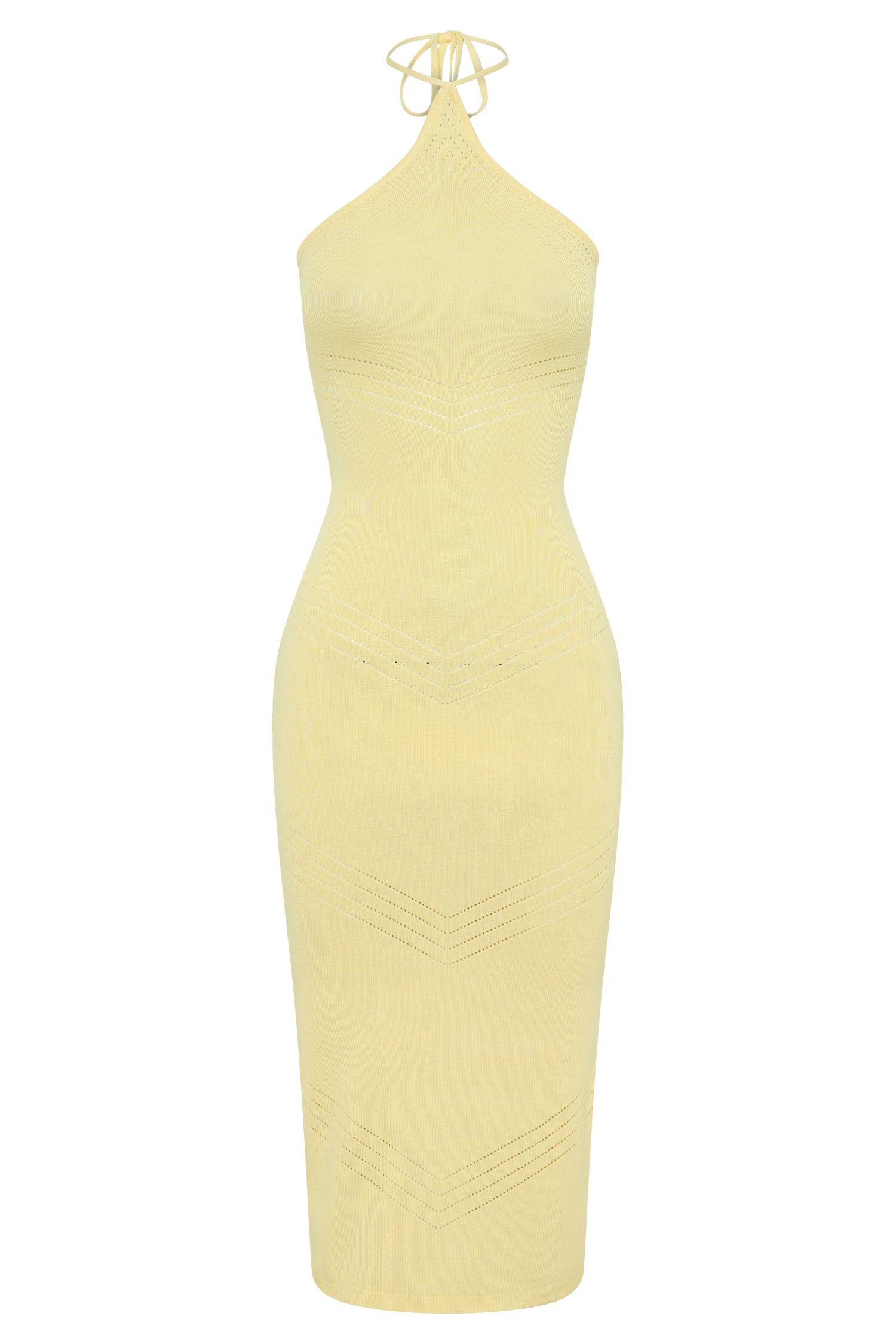 Penny Pointelle Midi Dress - Lemon