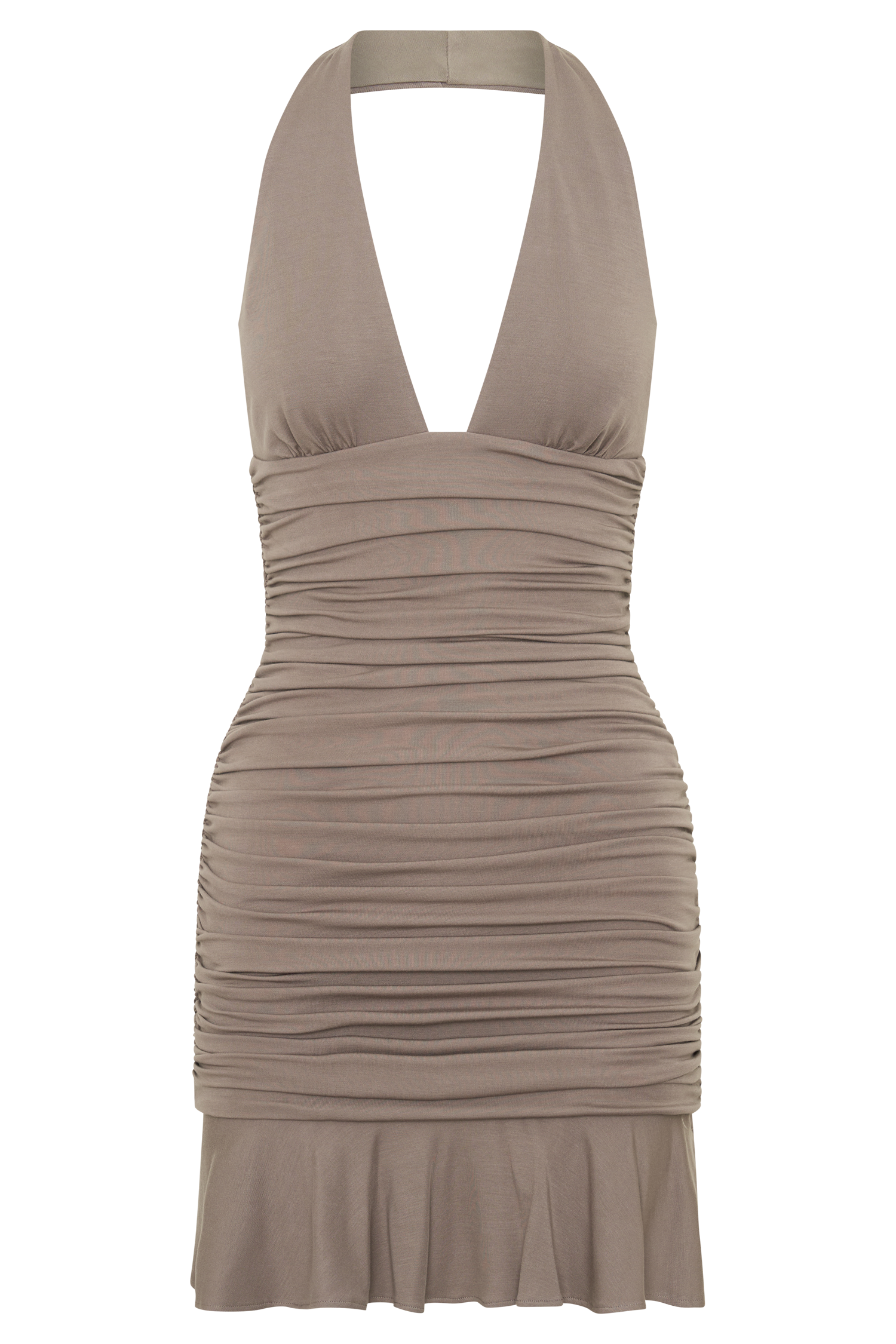Peregrine Modal Halter Mini Dress - Neutral