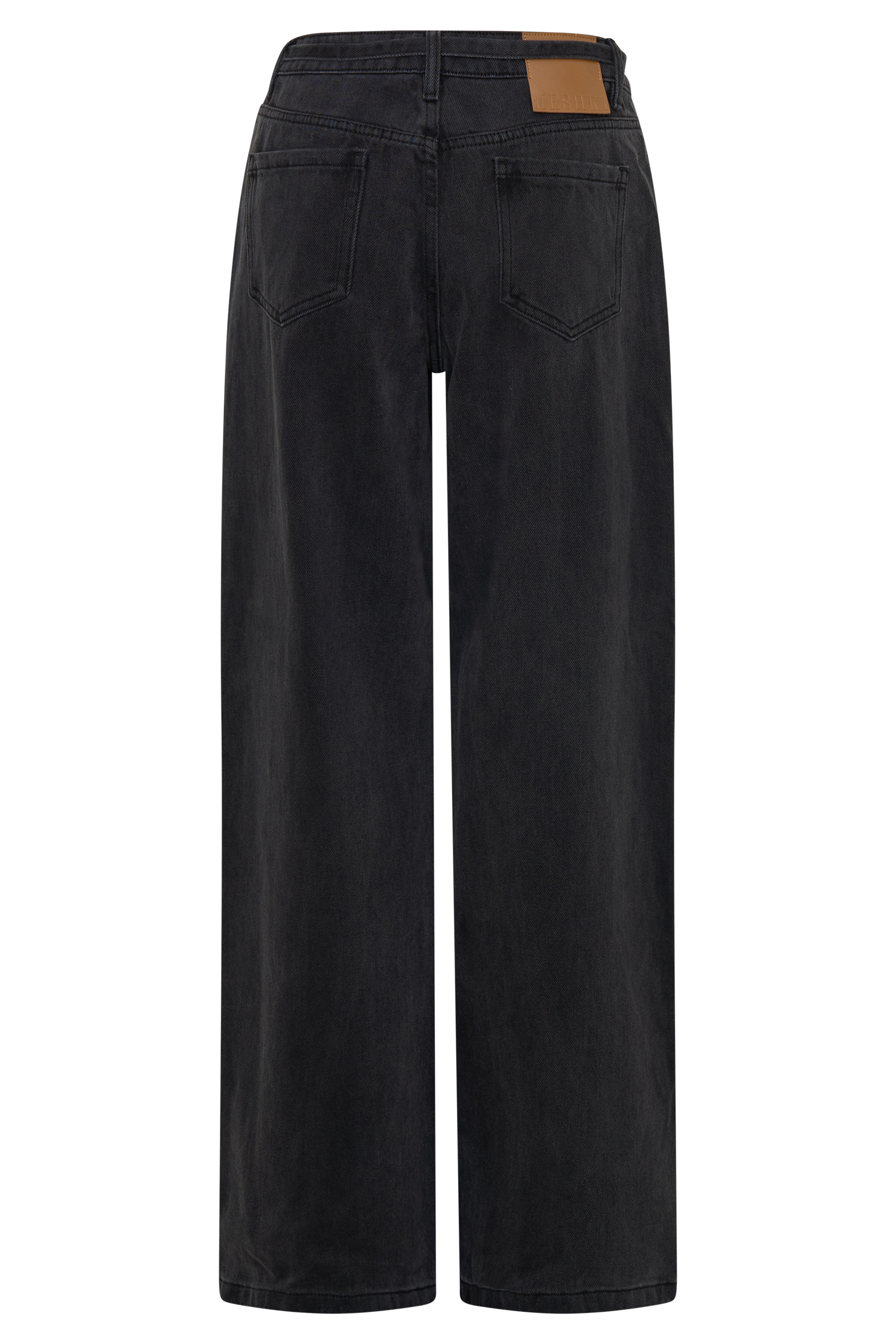 Perrie Mid Rise Straight Leg Tie Jeans - Washed Black