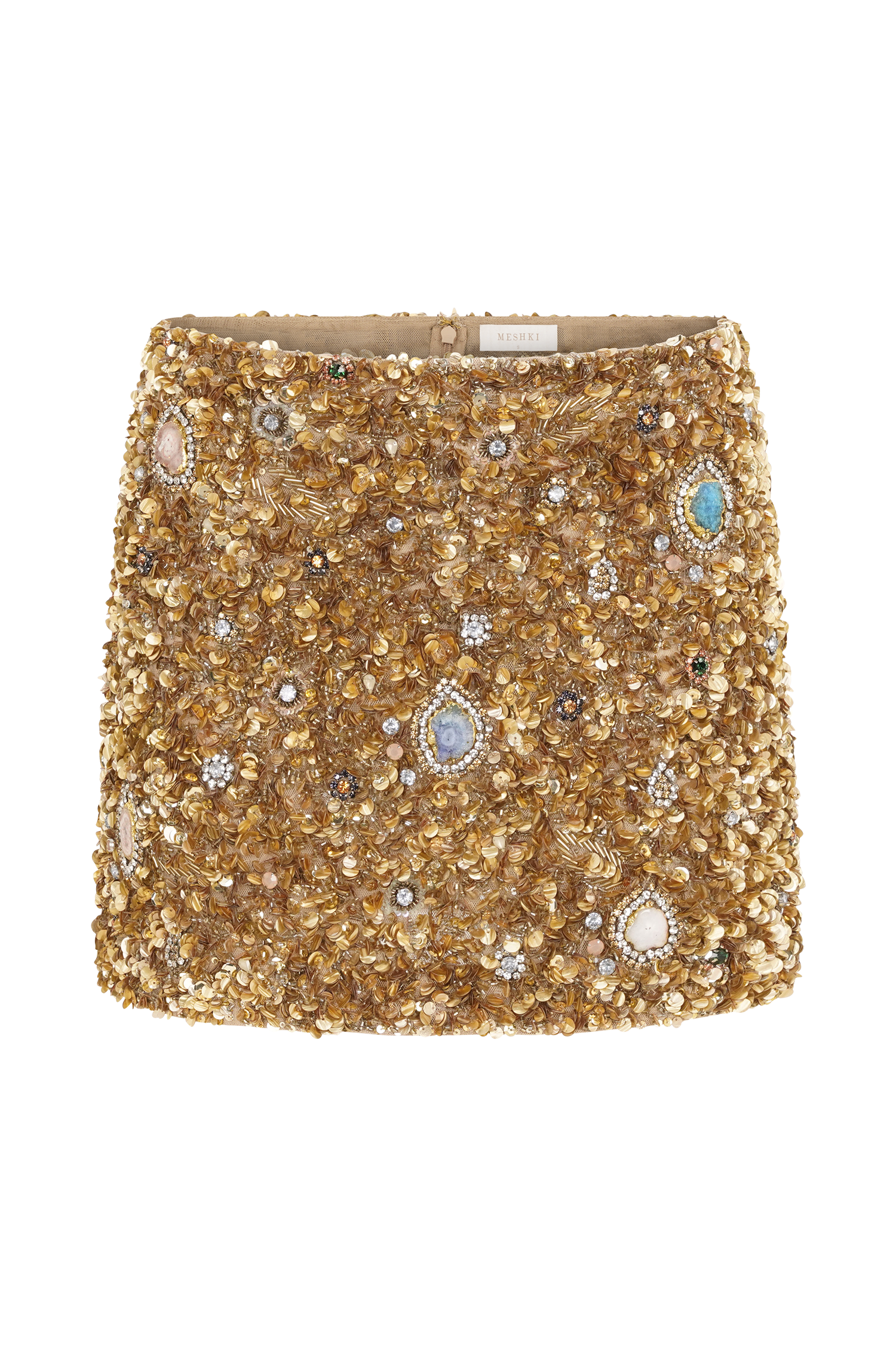 Porter Hand Beaded Mini Skirt - Gold