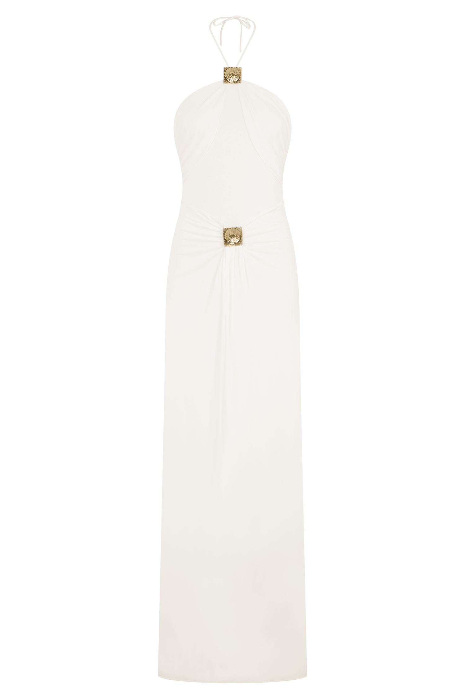 Quincy Halter Maxi Dress With Hardware - Ivory