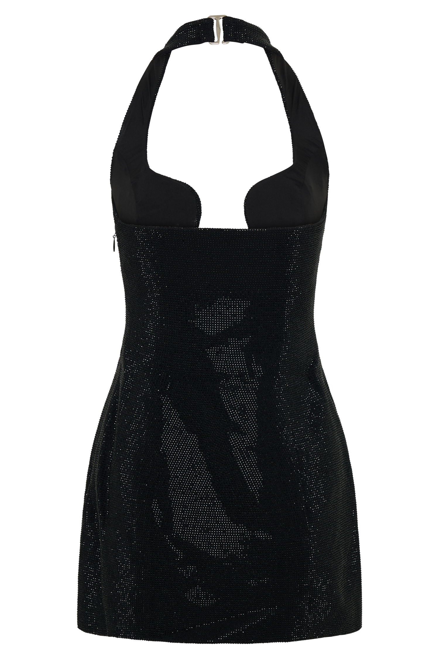 Raina Diamante Halter Mini Dress - Black