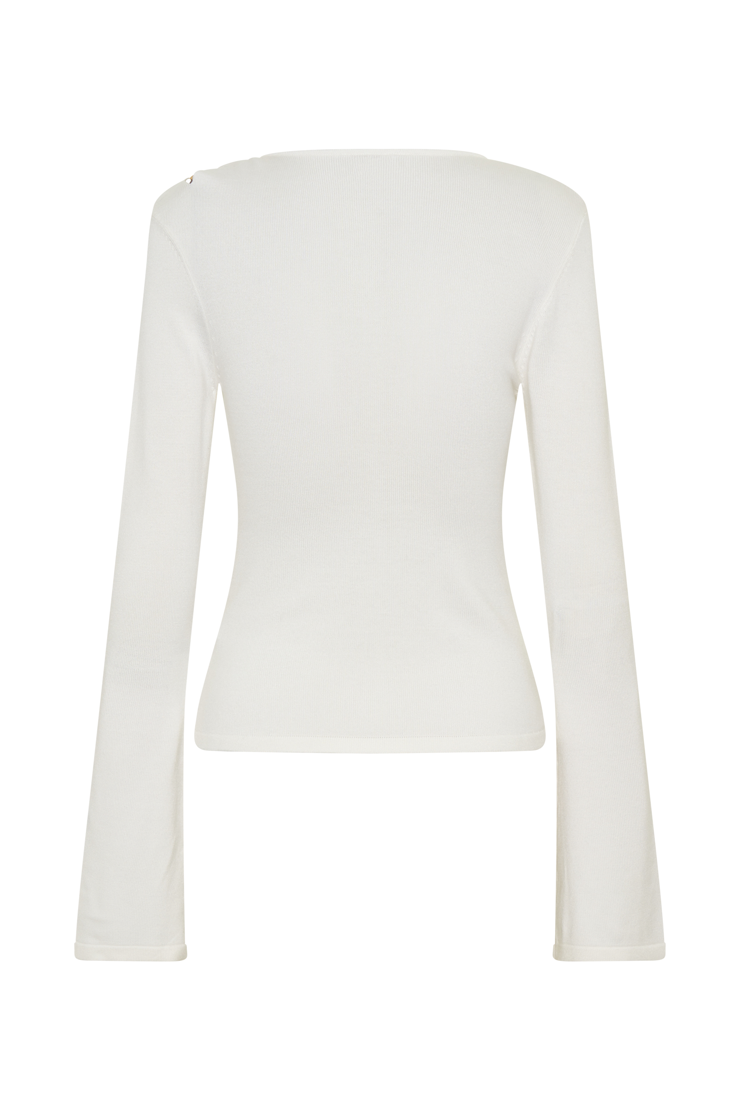 Ricky Knit Long Sleeve Longline Top - Ivory