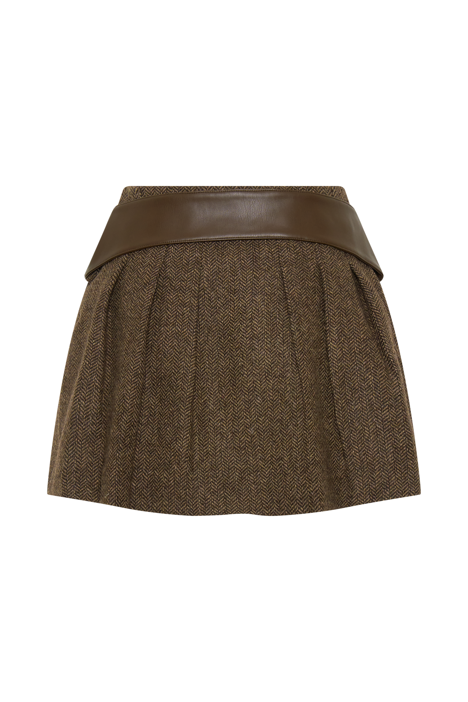 Romy Mini Skirt With Hardware - Herringbone