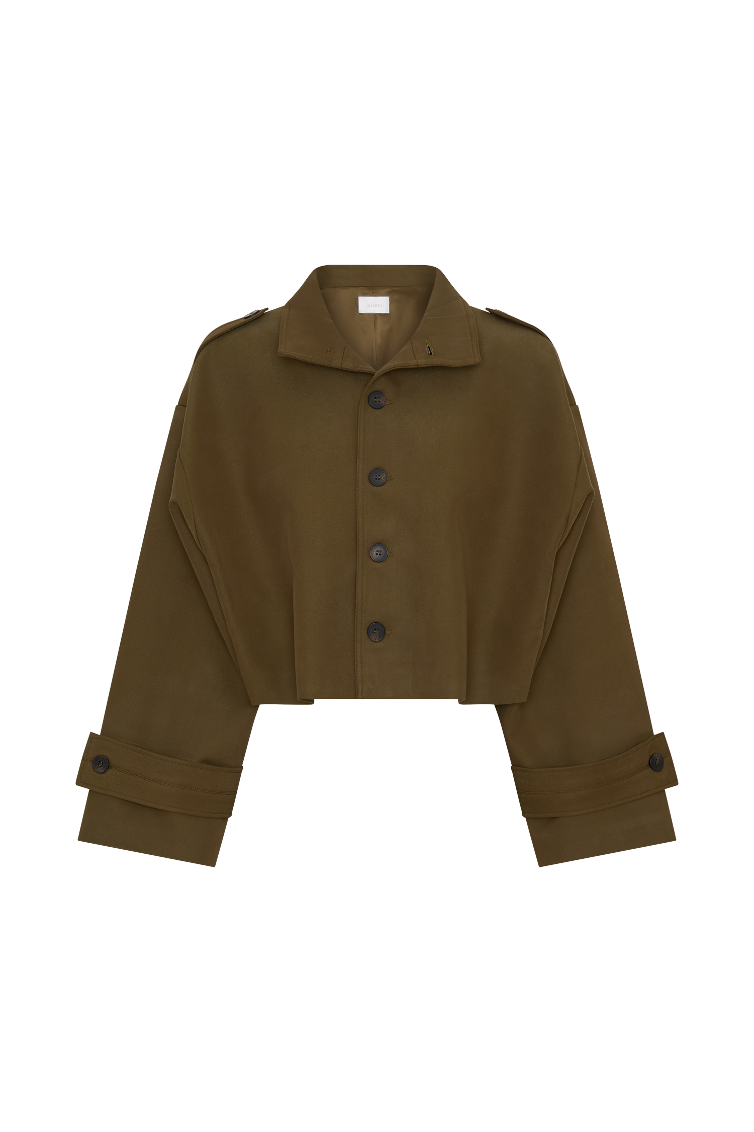 Rue Funnel Neck Bomber Jacket - Khaki