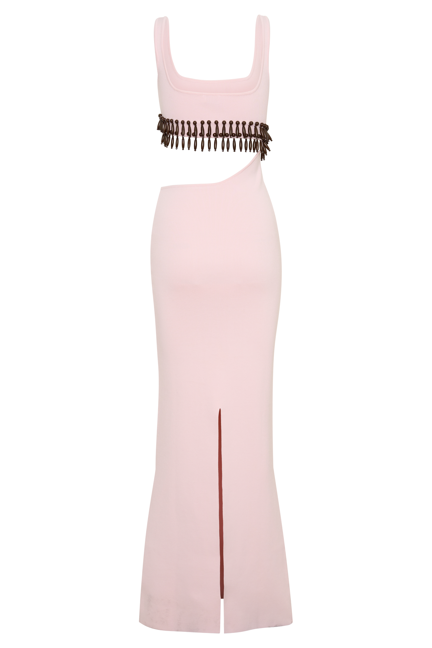 Ruvic Knit Maxi Beaded Dress - Baby Pink