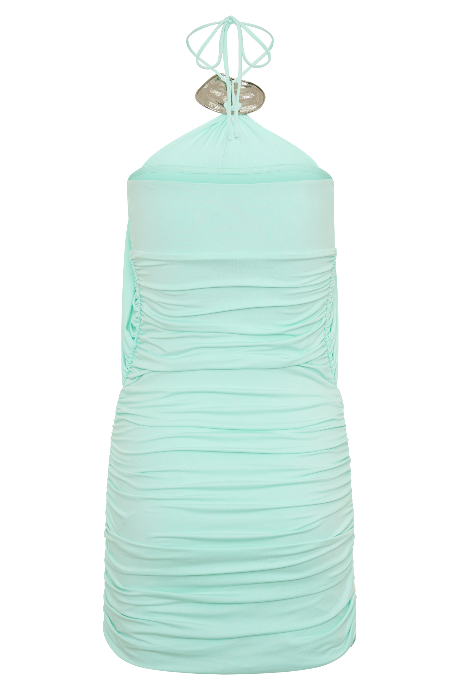 Sade Halter With Hardware Mini Dress - Sea Blue