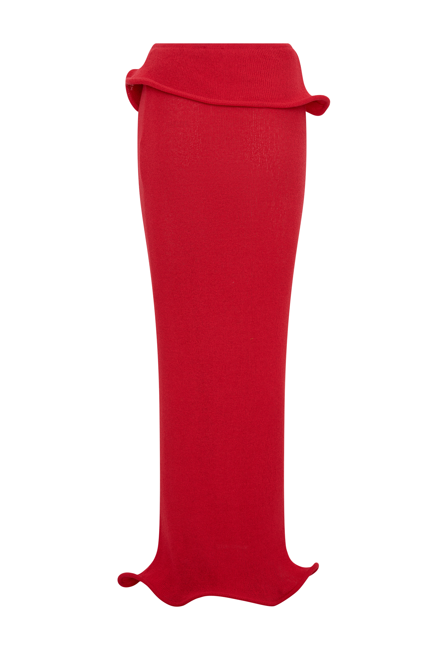 Samira Knit Wired Maxi Skirt - Red