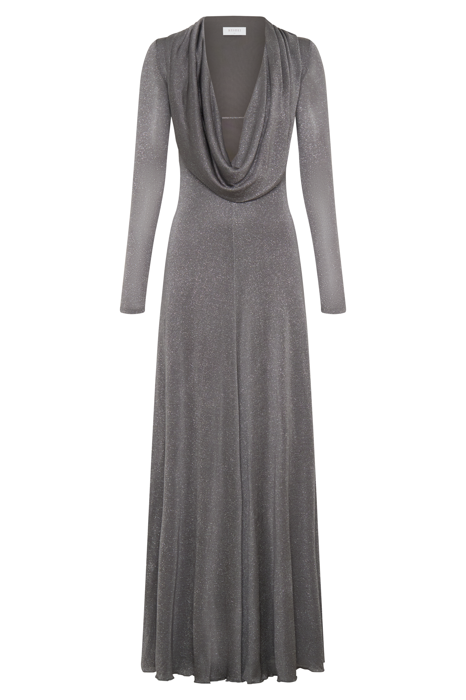 Scarlet Lurex Cowl Maxi Dress - Silver