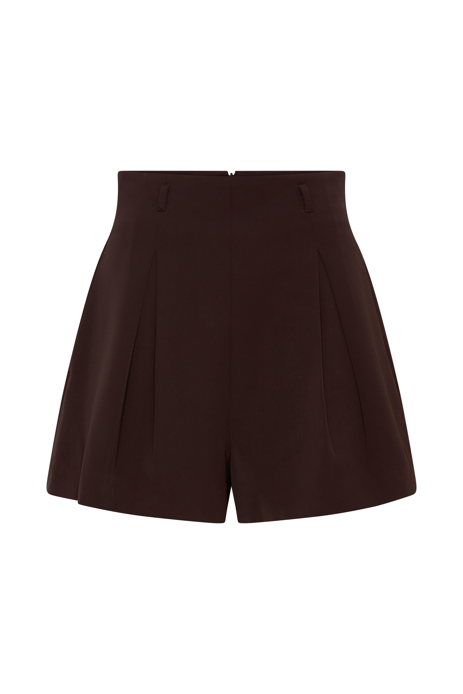 Simone Pleated Suiting Short - Dark Chocolate