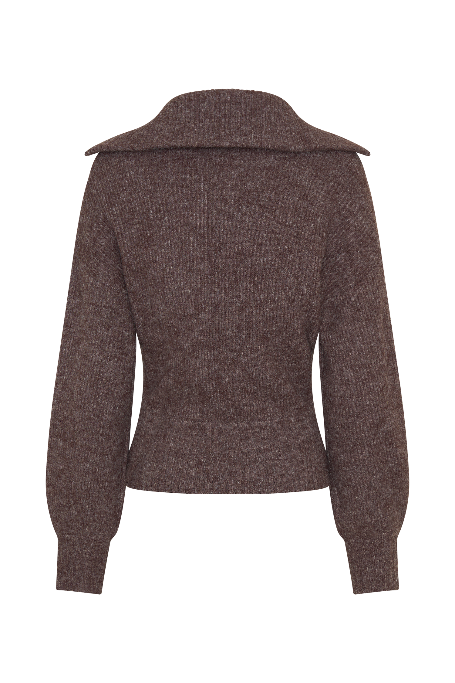 Skylaine Zip Knit Jumper - Brown Marle