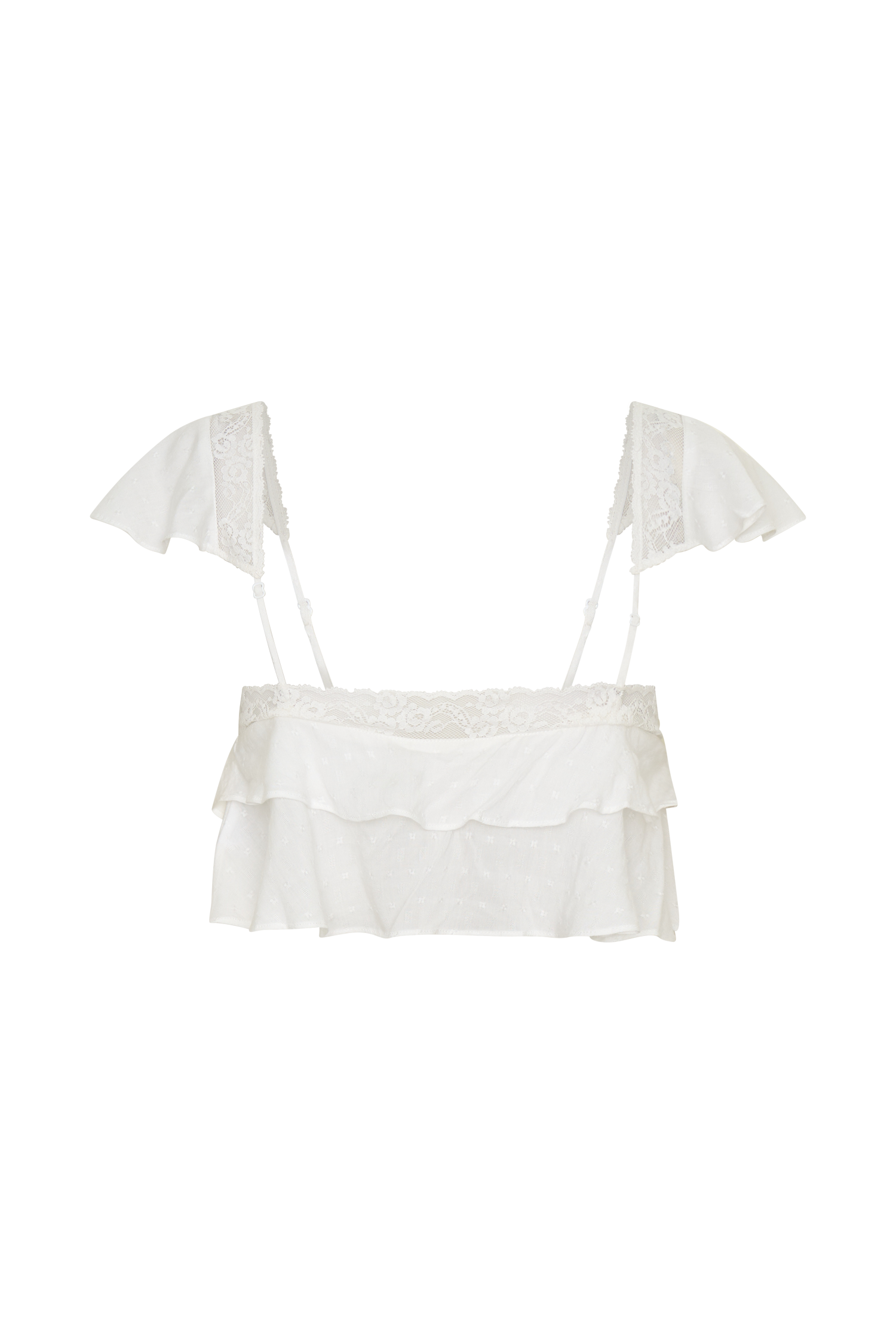 Skylar Lace Sleeveless Crop Top - White
