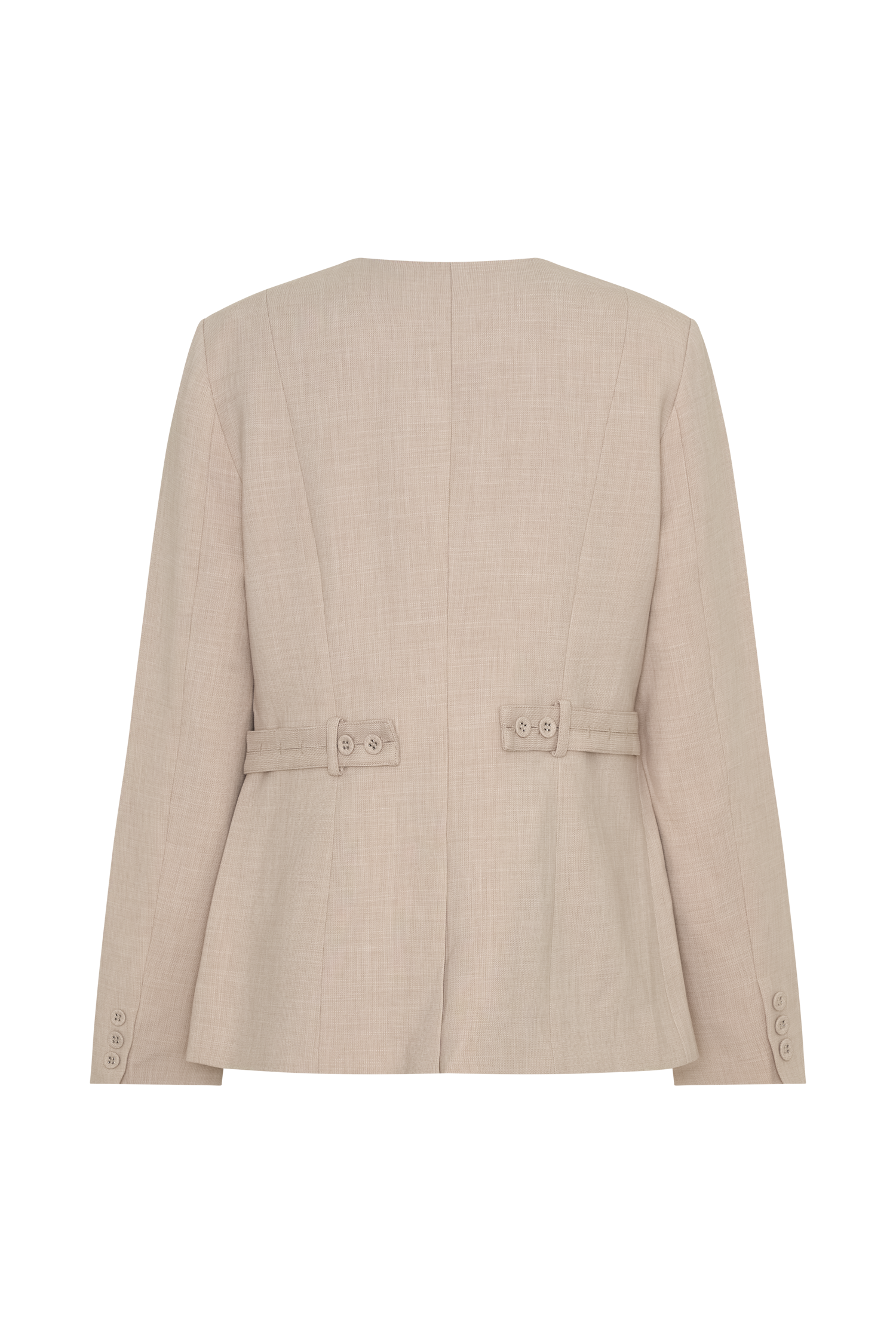 Solenne Collarless Suiting Blazer - Natural Marle