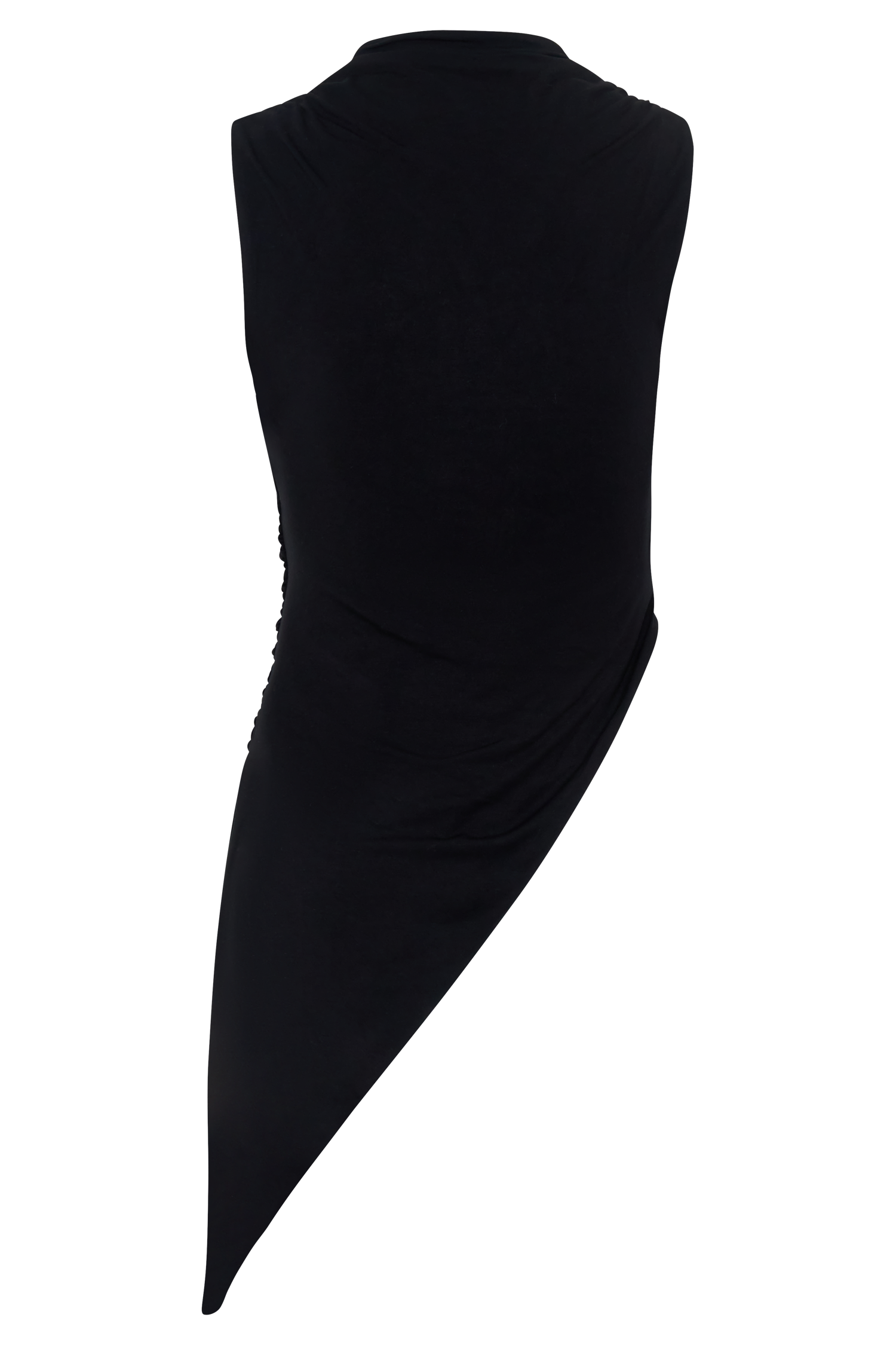 Suong High Neck Gathered Top - Black