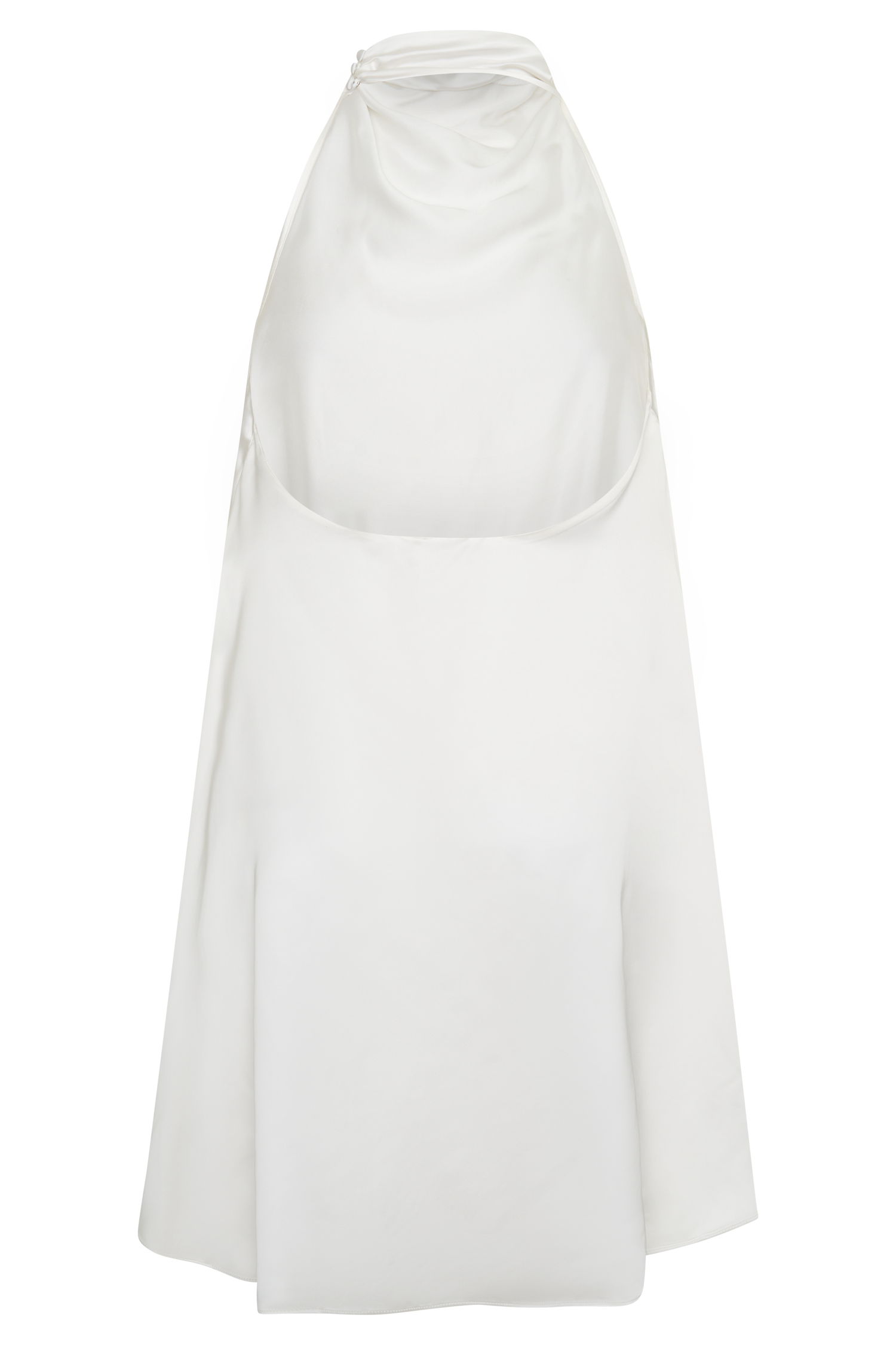 Sydney Asymmetrical Satin Halter Mini Dress - Ivory