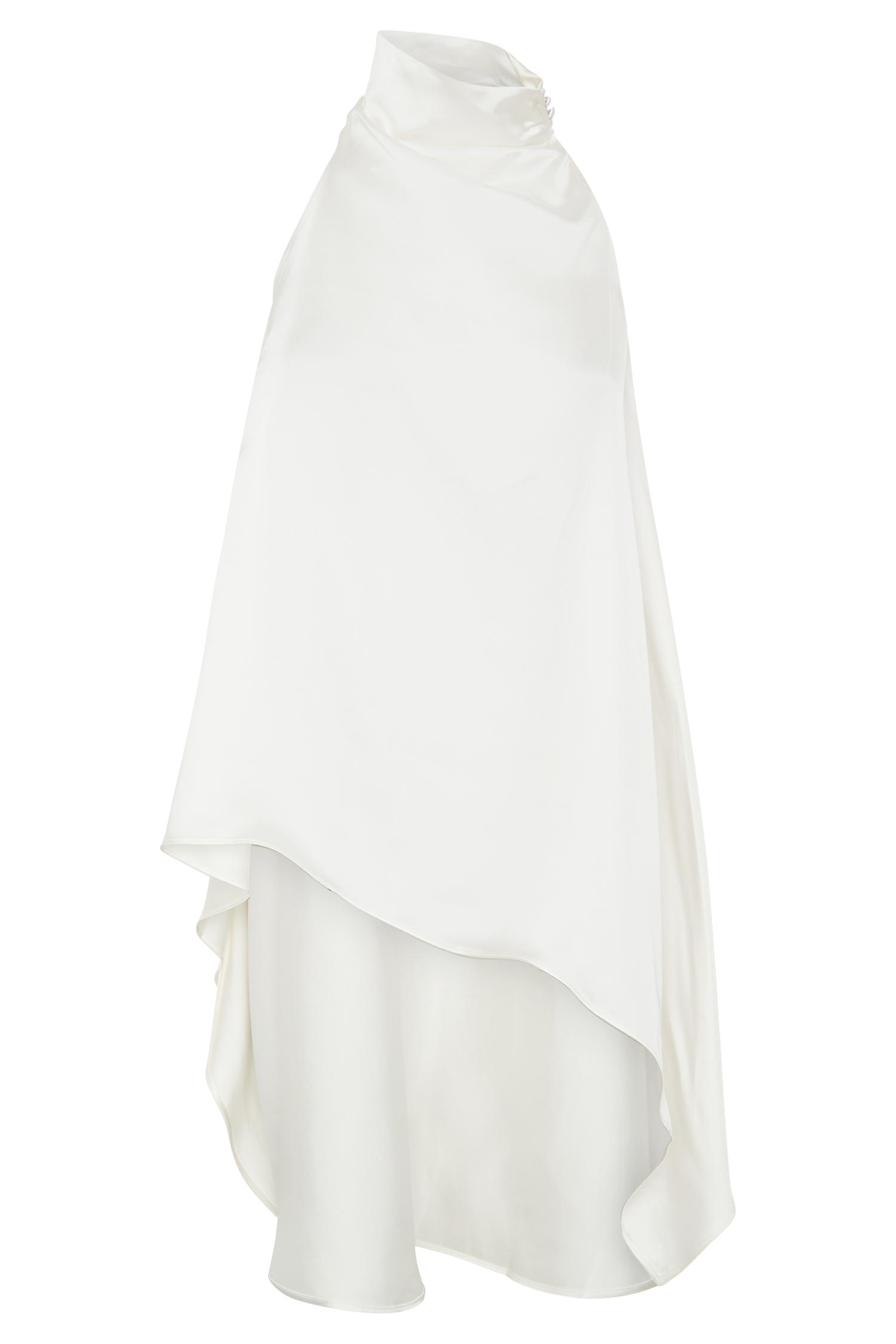 Sydney Asymmetrical Satin Halter Top - Ivory