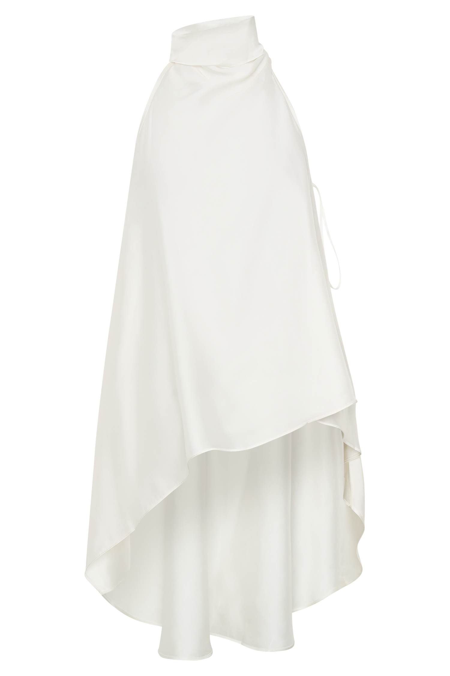 Sydney Asymmetrical Satin Halter Top - Ivory