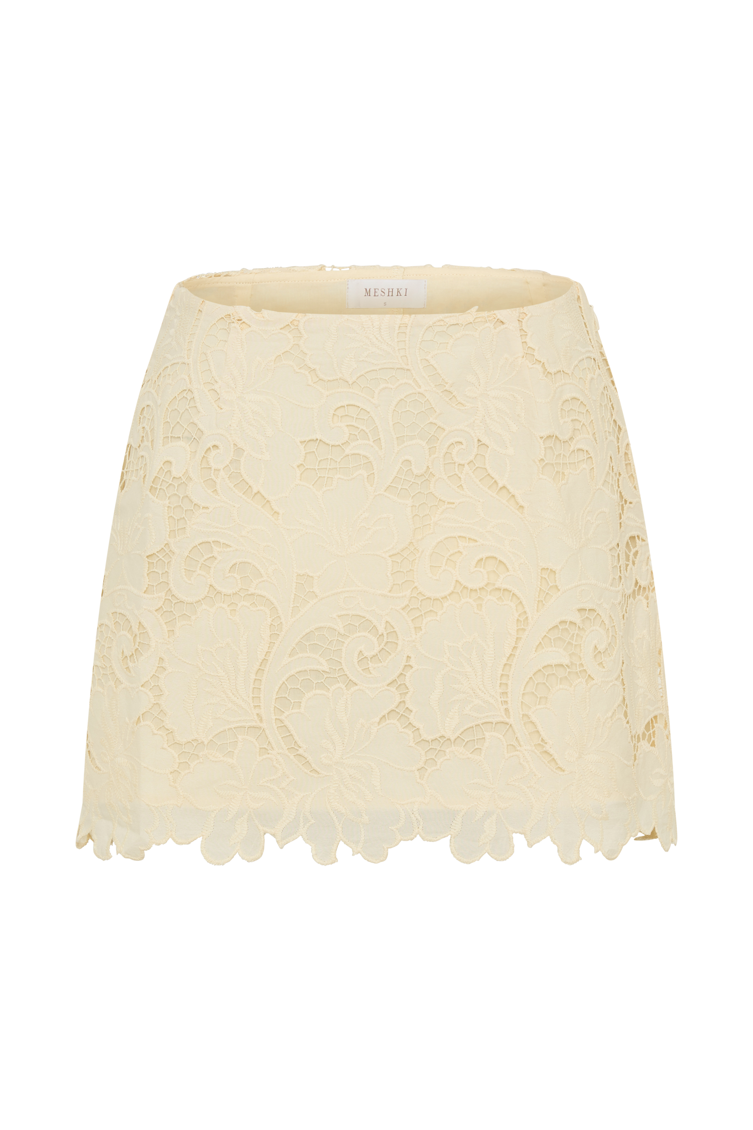 Tessa Broderie Mini Skirt - Lemon