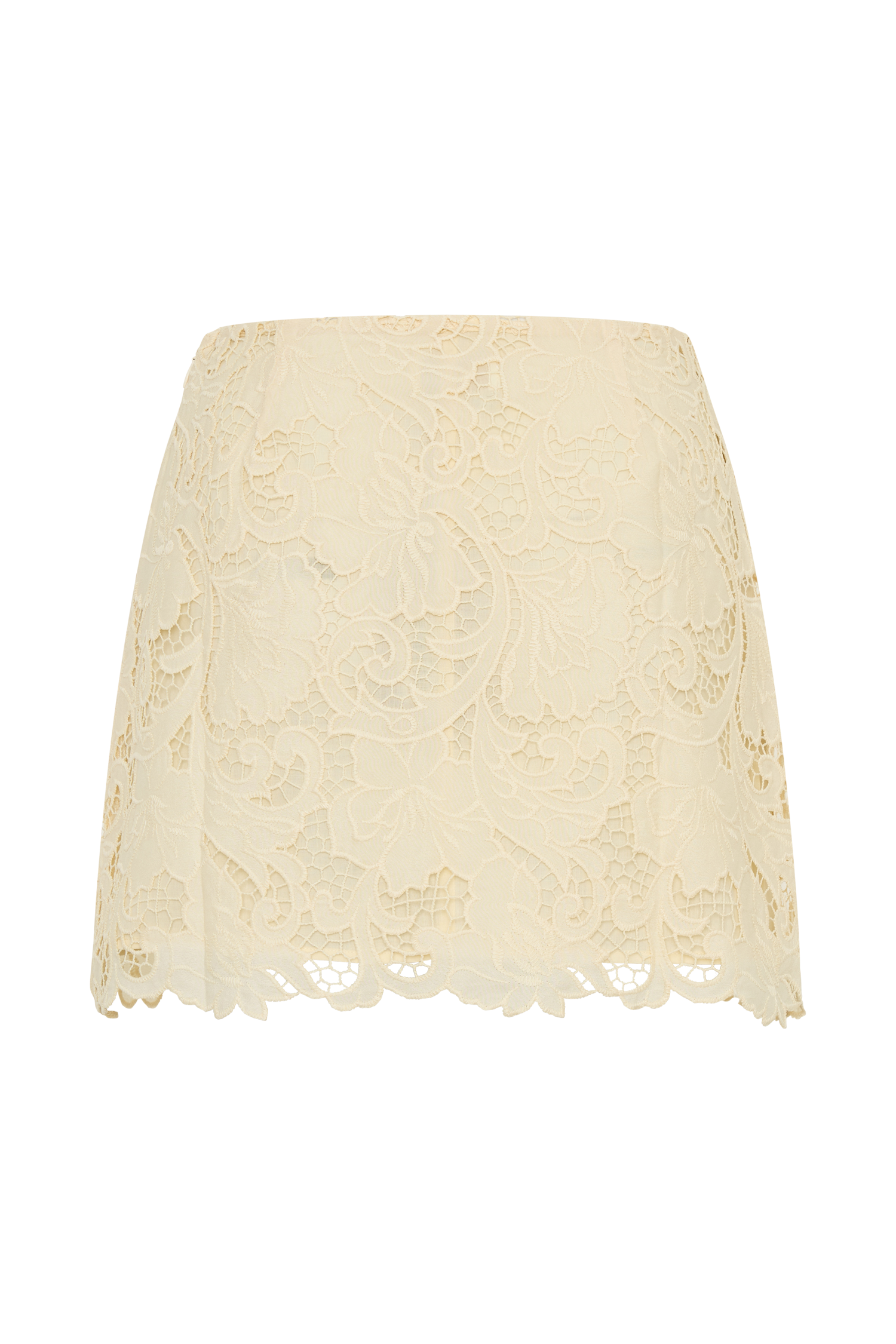 Tessa Broderie Mini Skirt - Lemon