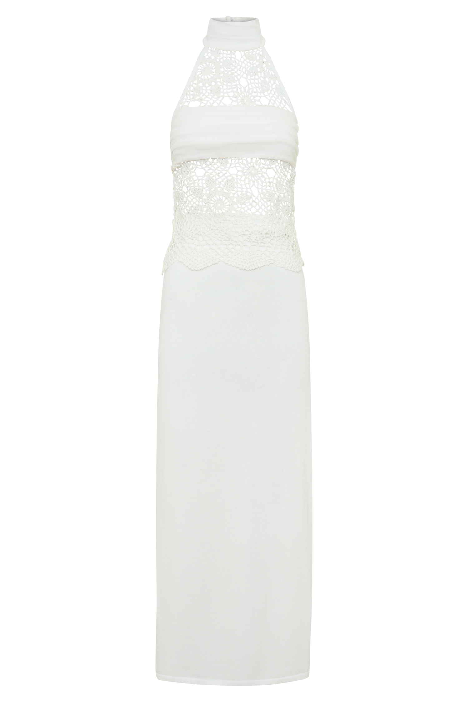 Tessie Knit & Crochet Maxi Dress - Ivory