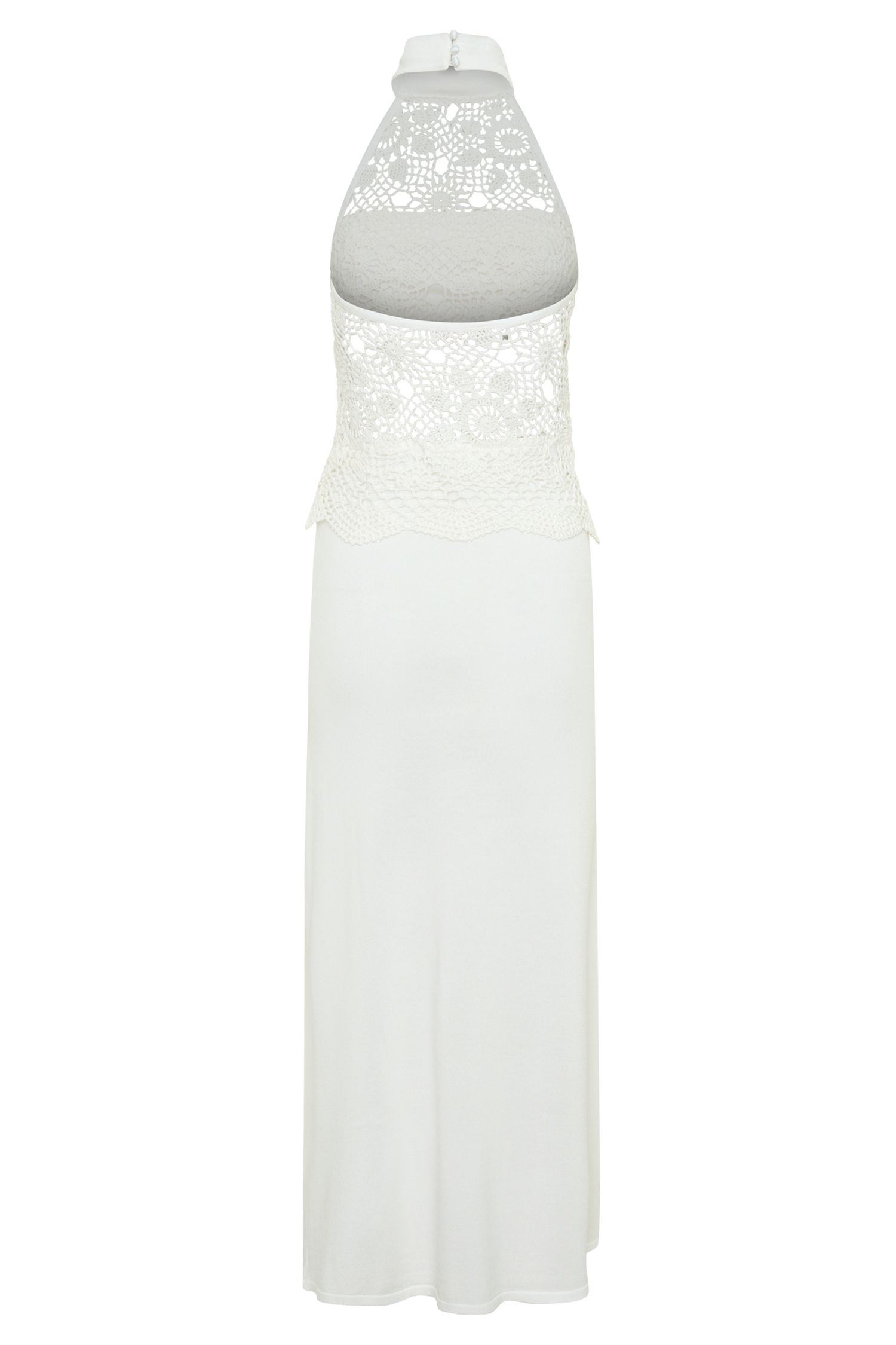 Tessie Knit & Crochet Maxi Dress - Ivory