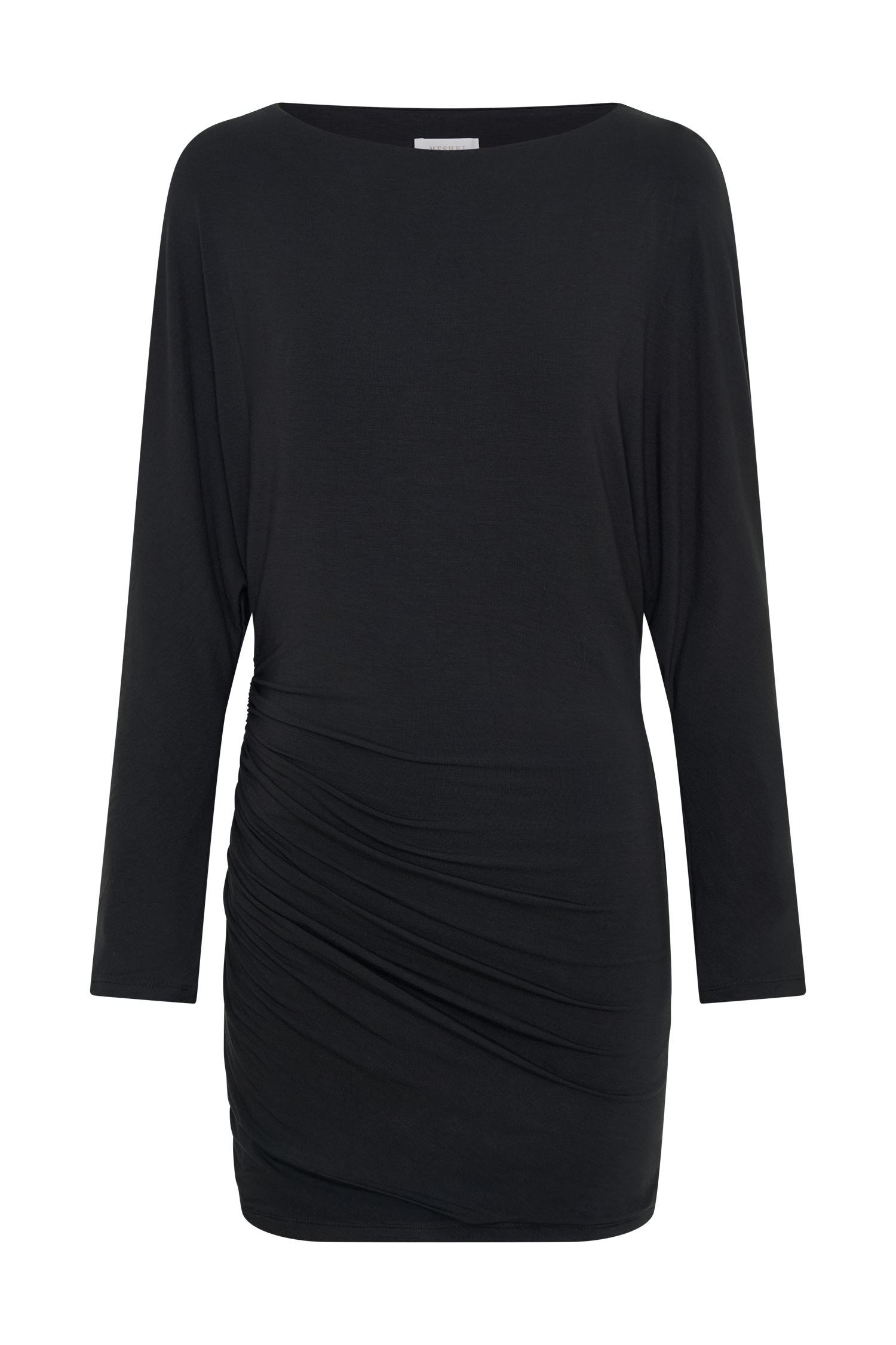 Thao Long Sleeve Gathered Mini Dress - Dark Charcoal