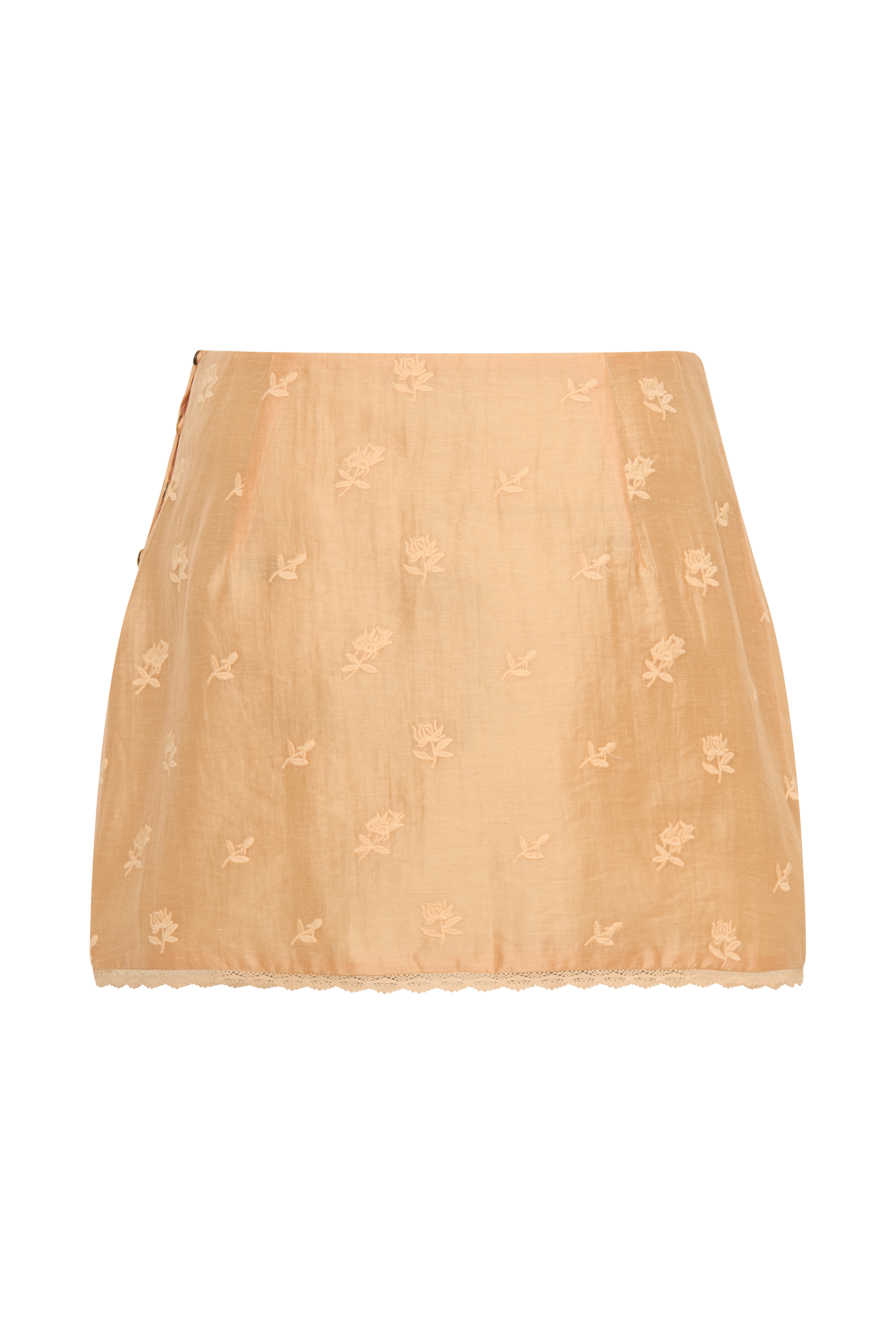 Vivian Embroidered Mini Skirt - Orange