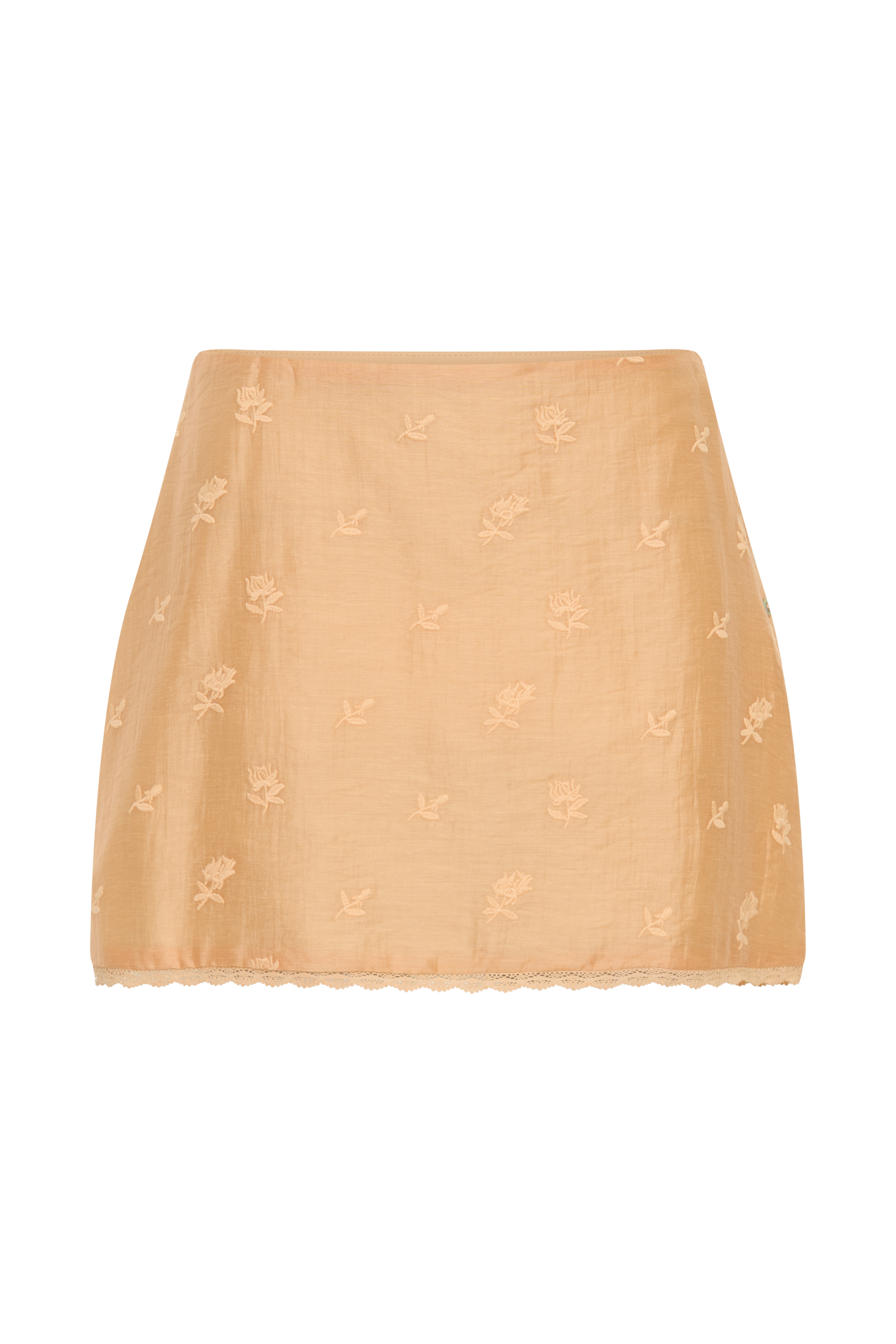 Vivian Embroidered Mini Skirt - Orange