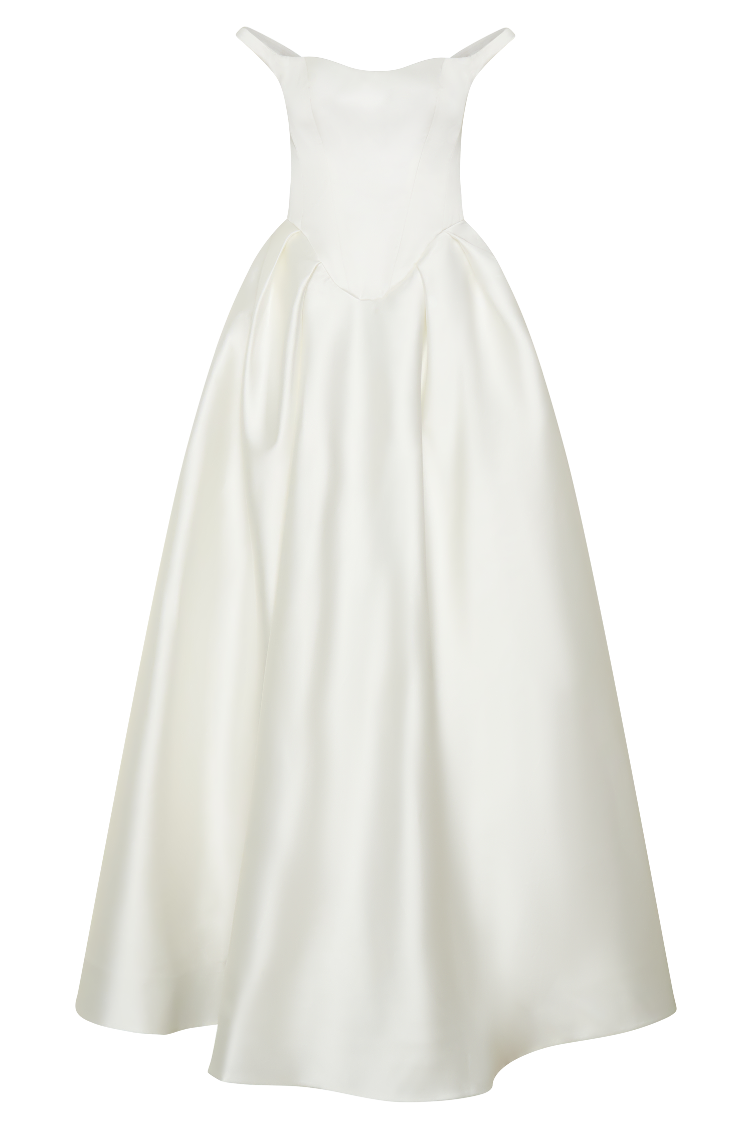 Willow Off Shoulder Satin Maxi Gown - White