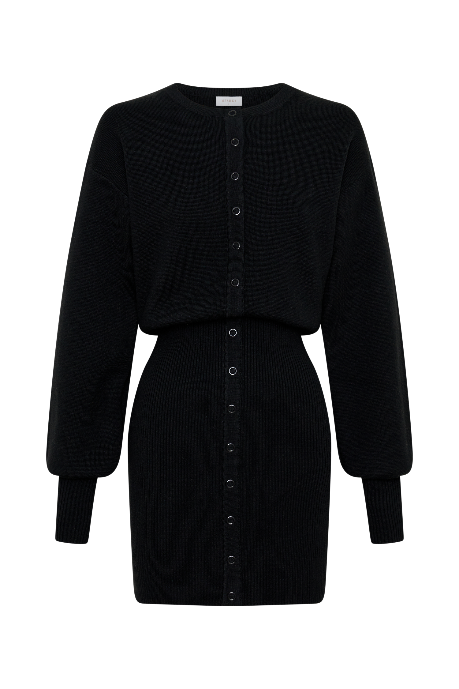 Xaden Wool Mix Knit Mini Dress - Black