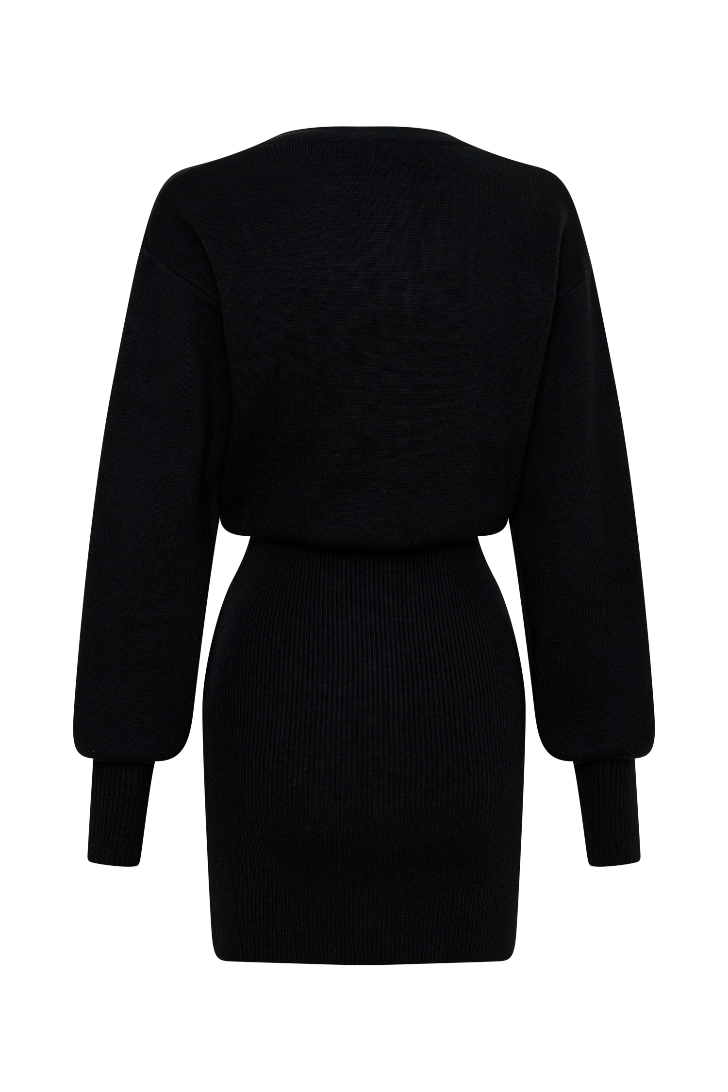 Xaden Wool Mix Knit Mini Dress - Black