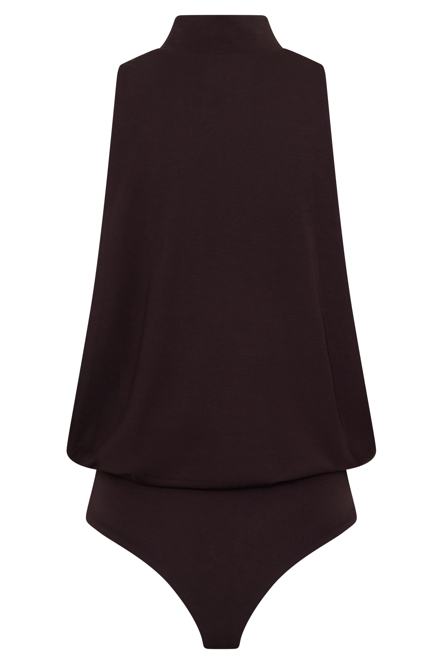 Laurelle Sleeveless Modal Draped Bodysuit - Chocolate