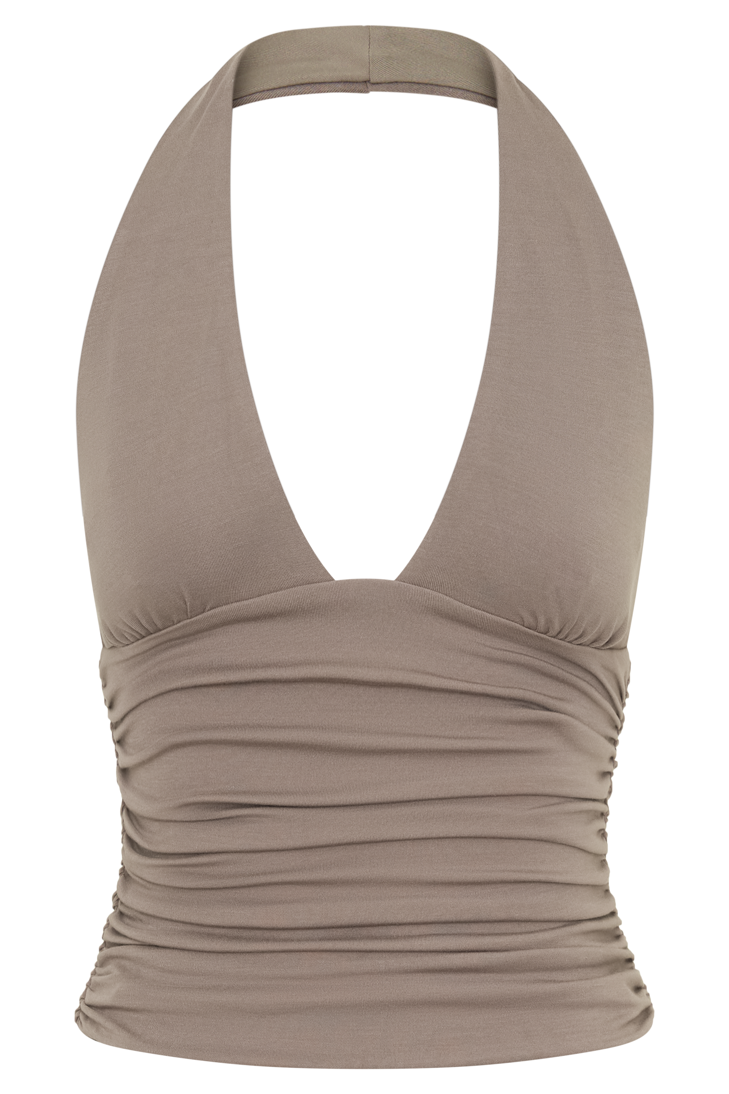 Peregrine Modal Gathered Halter Top - Neutral