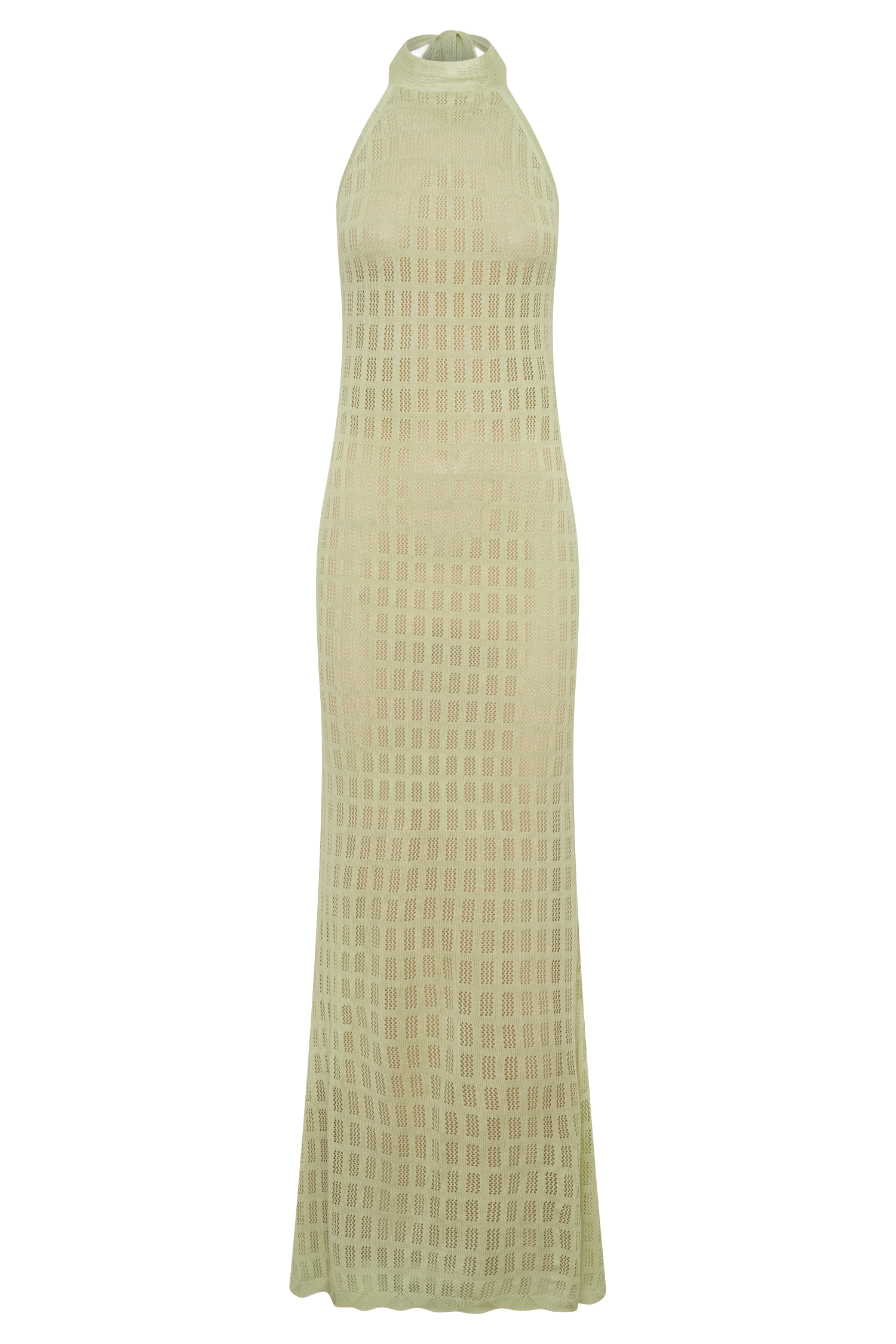 Hayley Halter Knit Maxi Dress - Seafoam