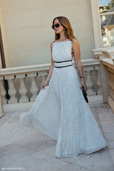 Clarisse Pleated Maxi Dress - Polka Dot