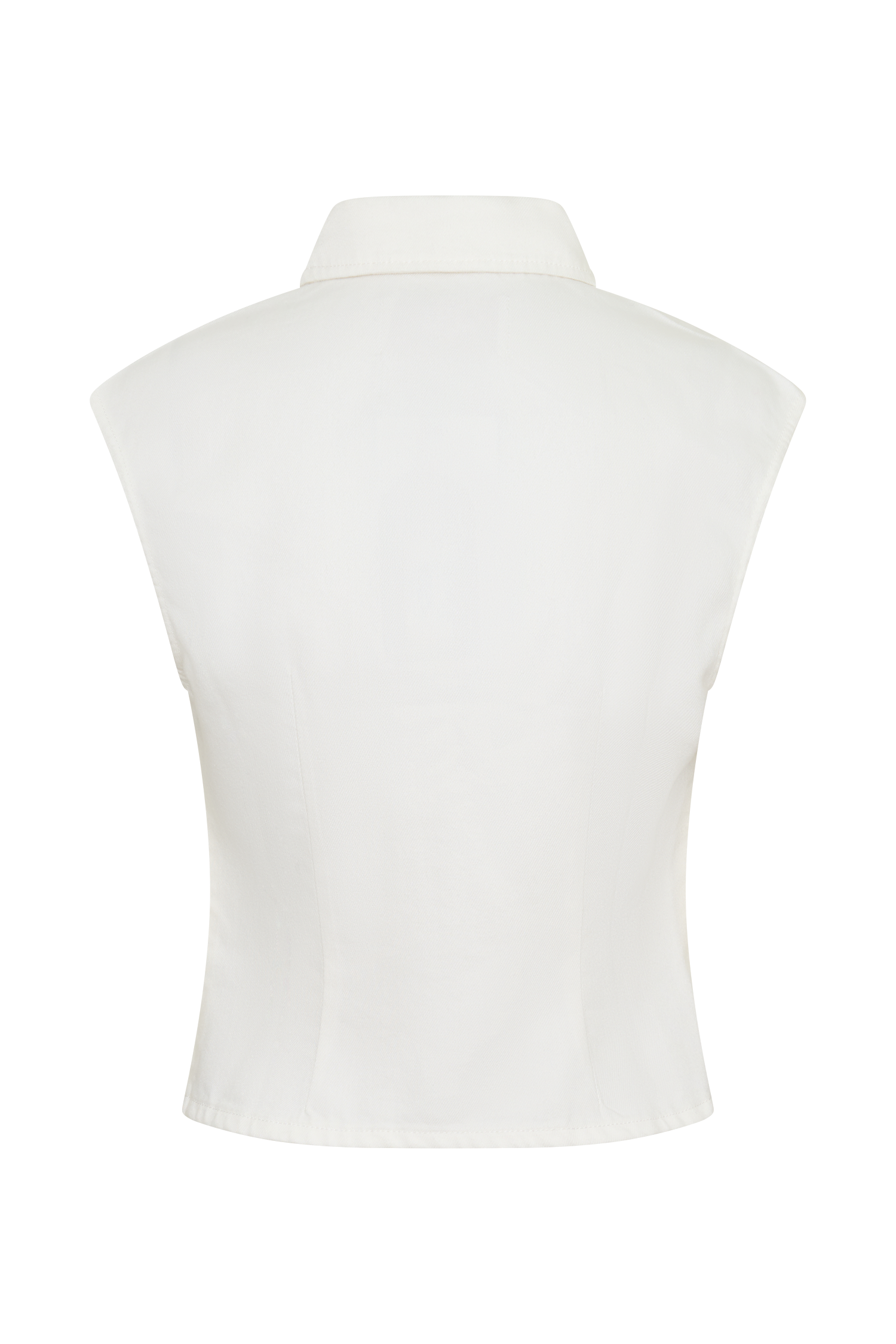Jeremy Collared Denim Longline Top - White
