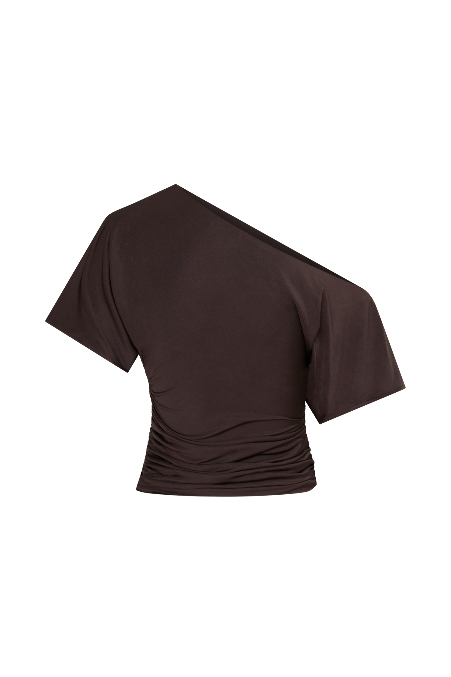 Luu Off Shoulder Slinky Top - Dark Chocolate