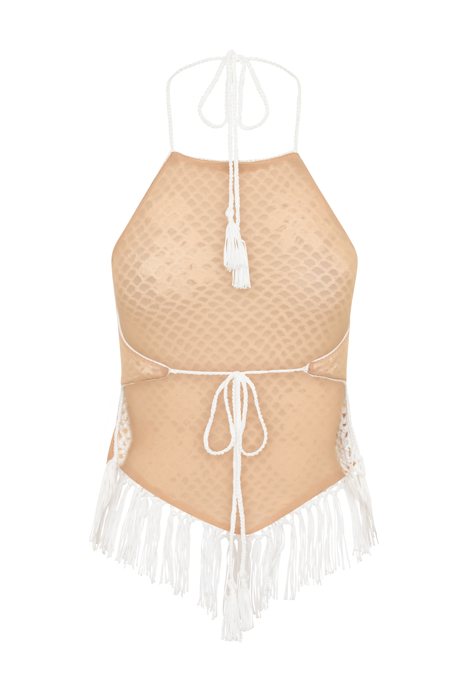 Miley Crochet Halter Top - Ivory
