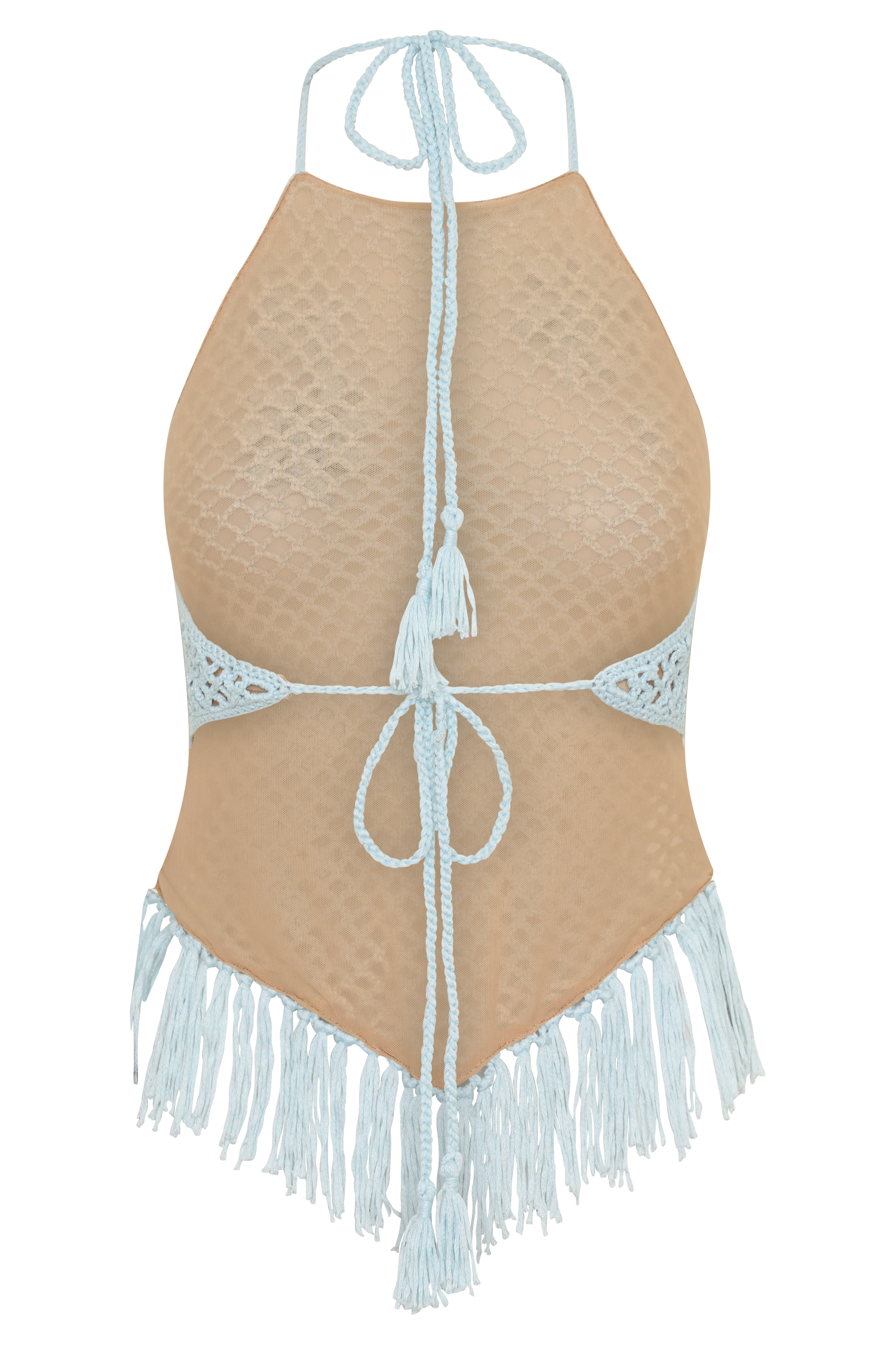 Miley Crochet Halter Top - Pale Aqua