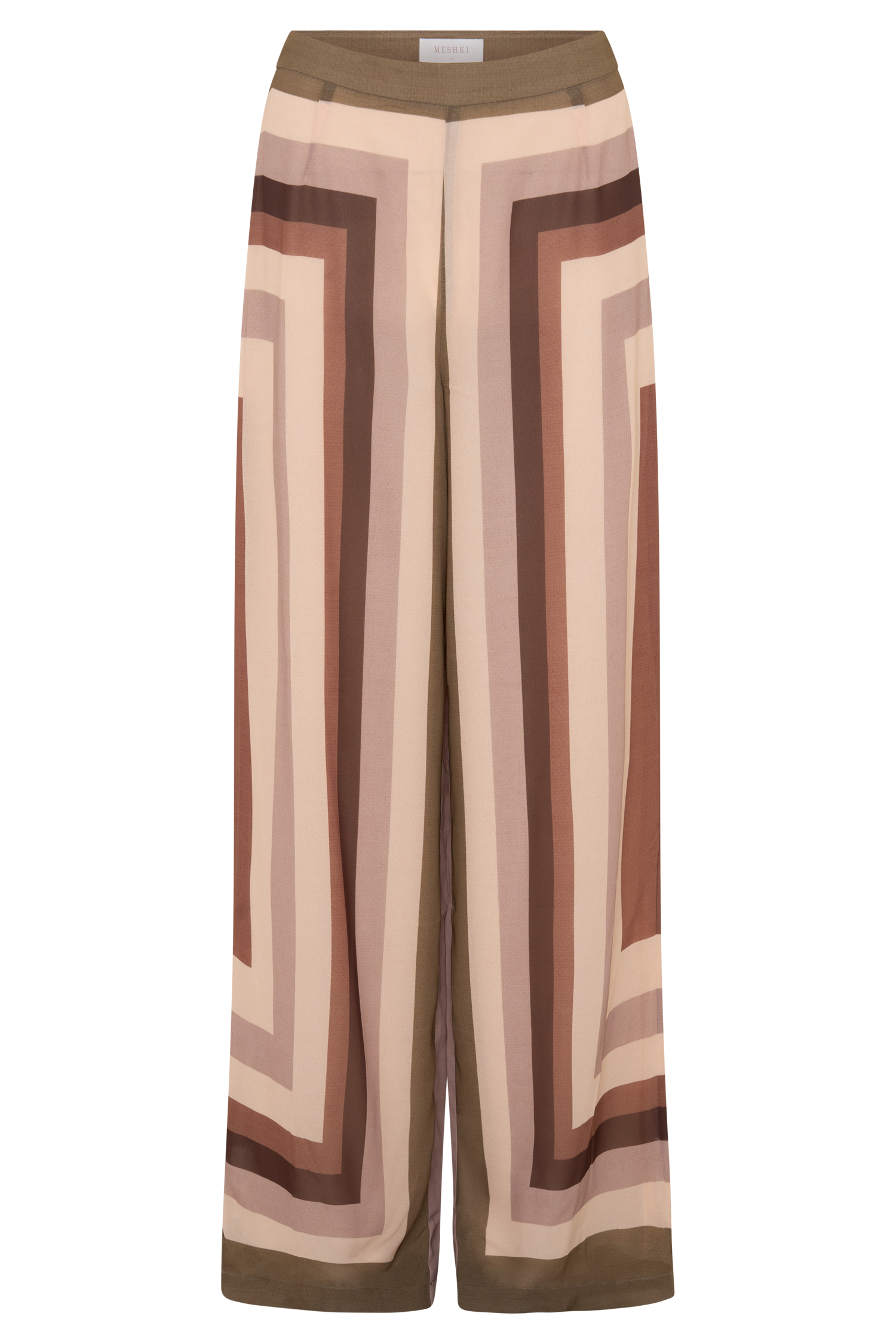 Rachel Chiffon Straight Leg Pants - Multi Stripe